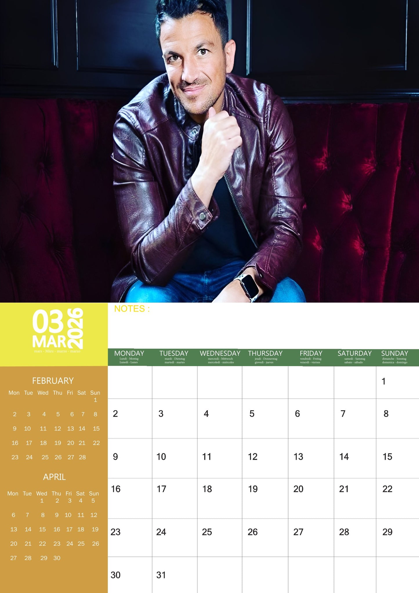 Peter Andre Celebrity Calendar 2026 – M-PRA Range