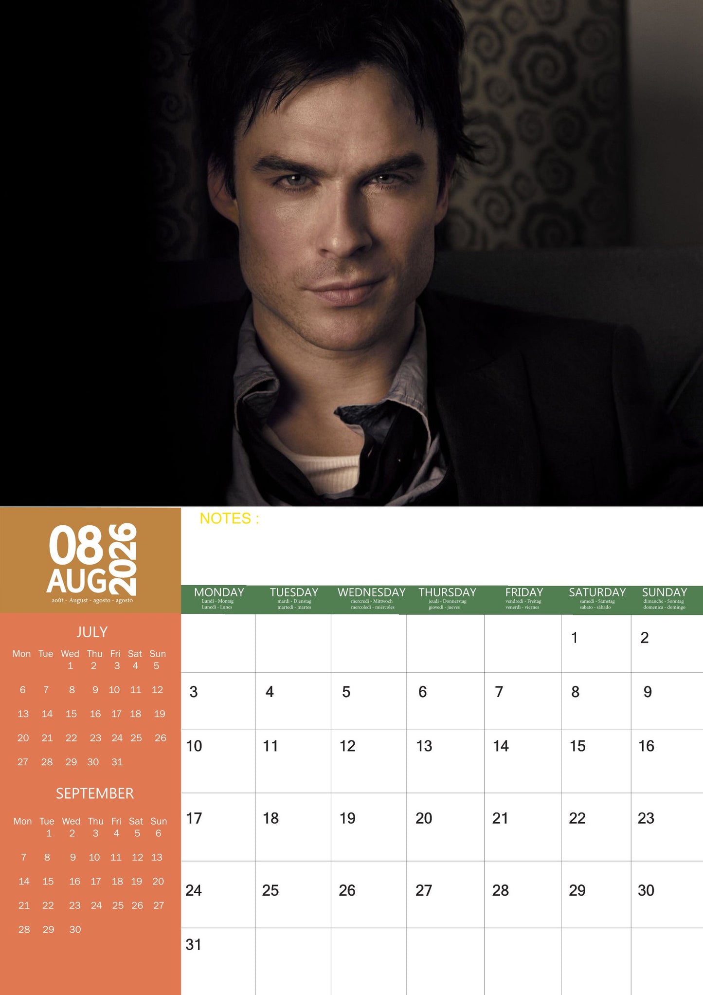 Ian Somerhalder Celebrity Calendar 2026 – M-PRA Range