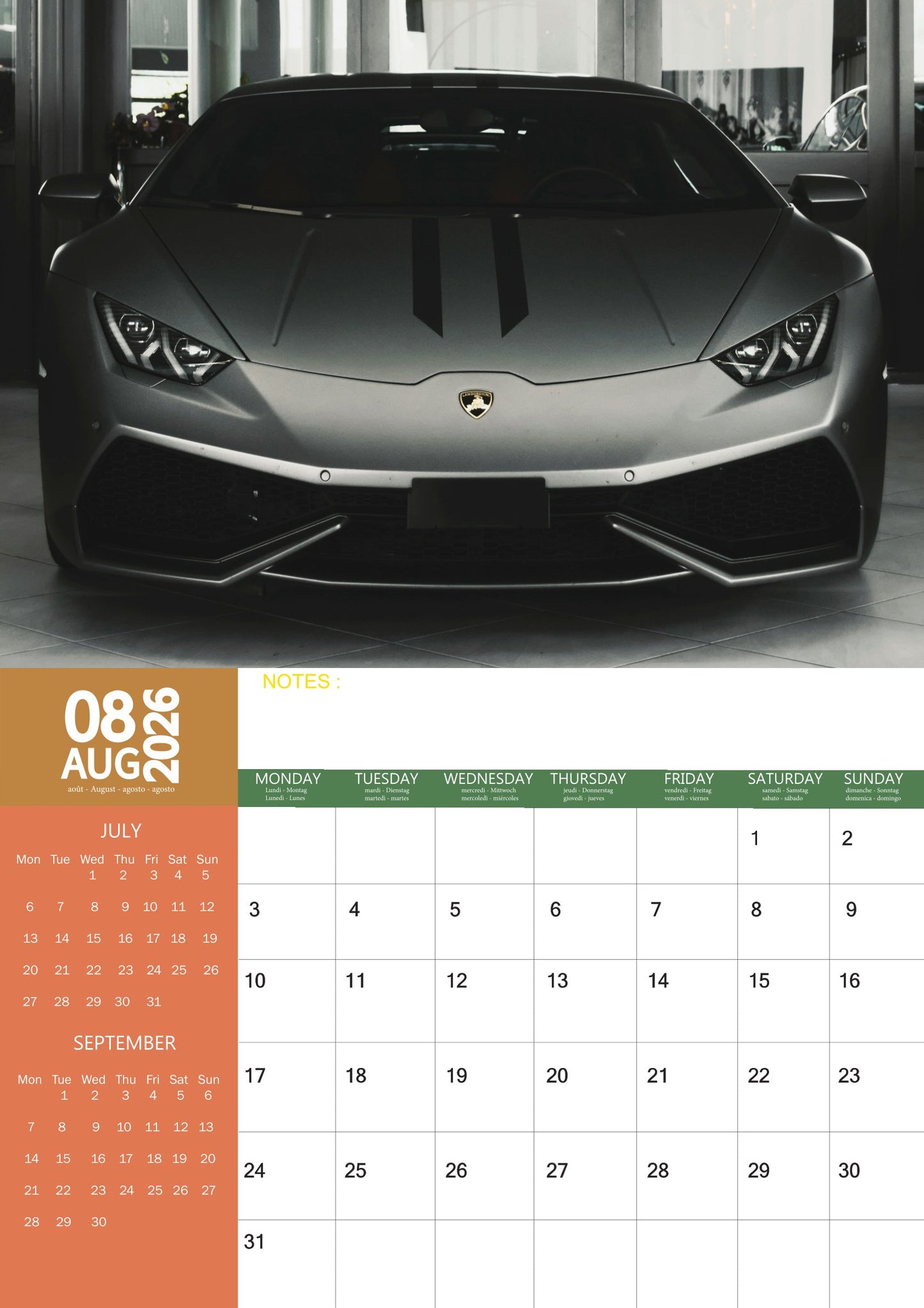 Lamborghini Transport Calendar 2026 – M-PRA Range