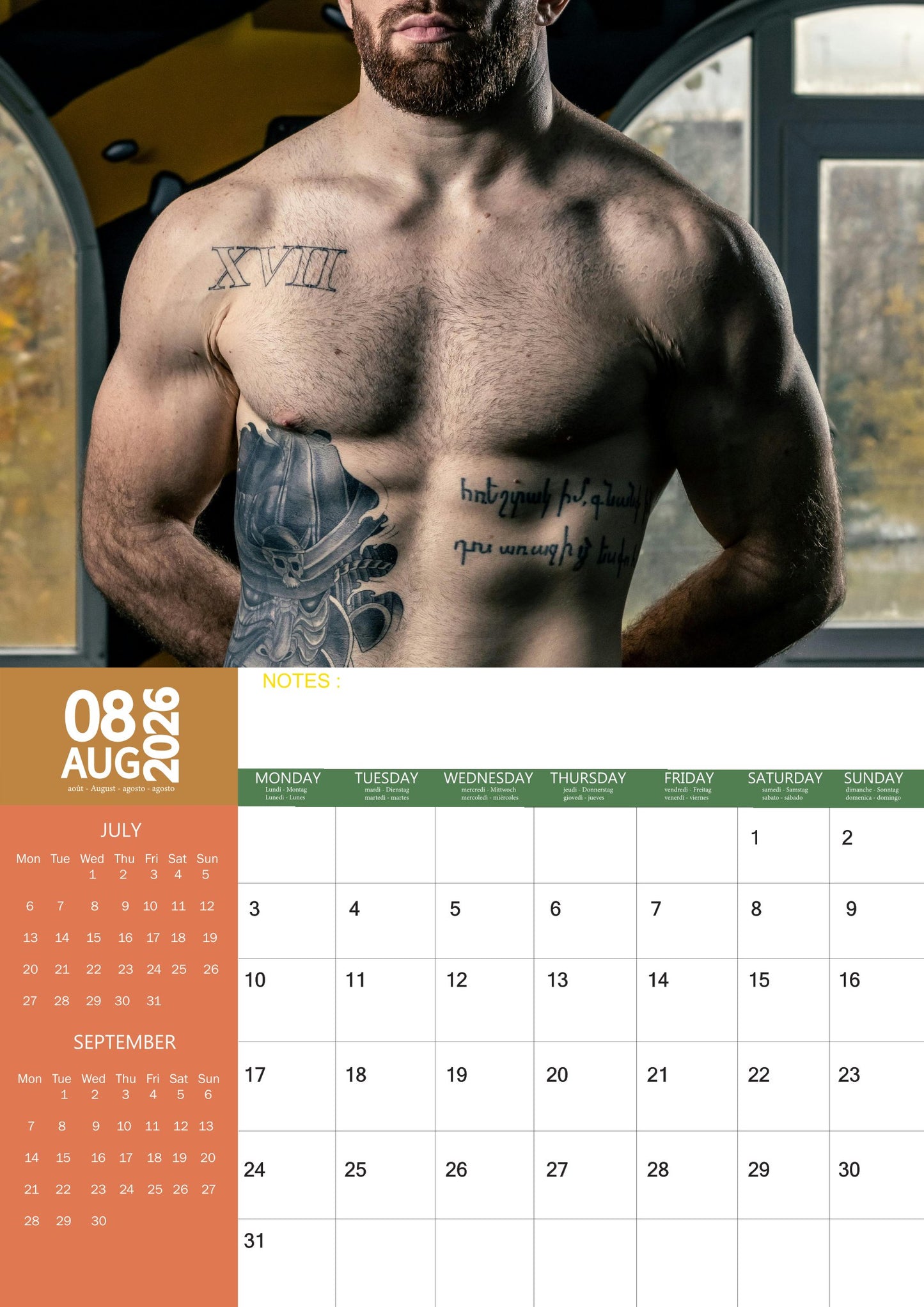 Tattooed Men Calendar 2026 – M-PRA Range