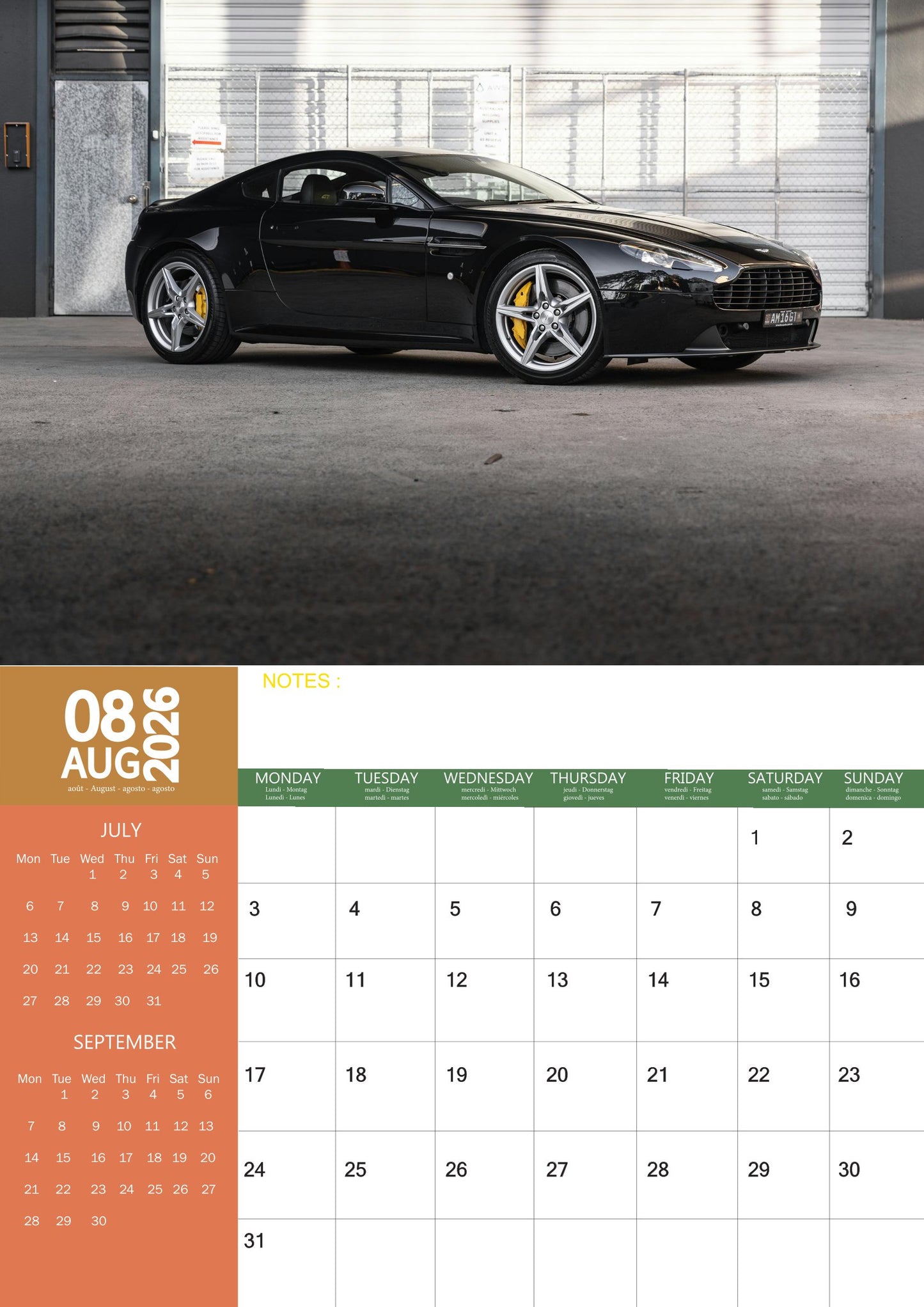 Aston Martin Transport Calendar 2026 – M-PRA Range