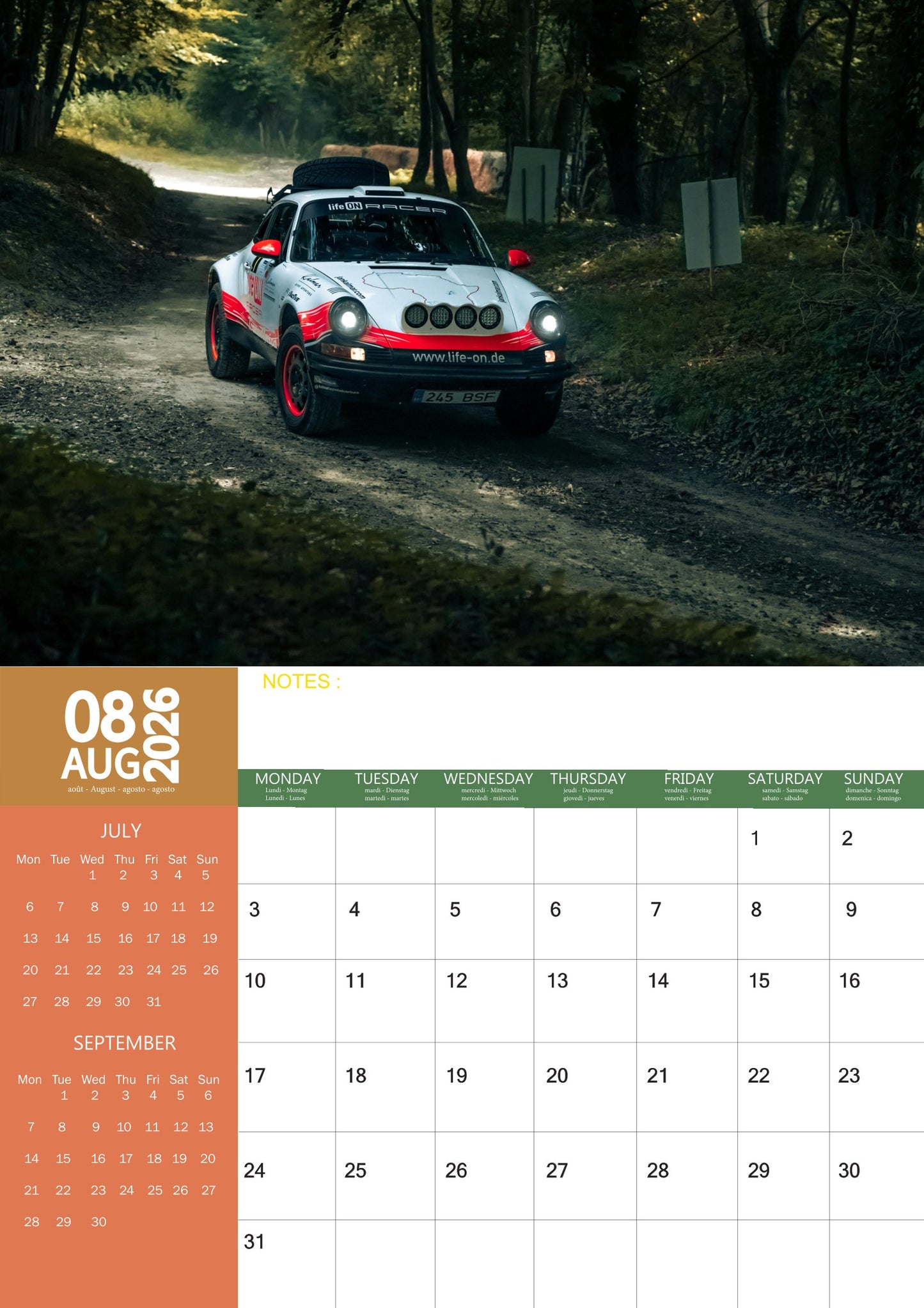 Porsche Transport Calendar 2026 – M-PRA Range