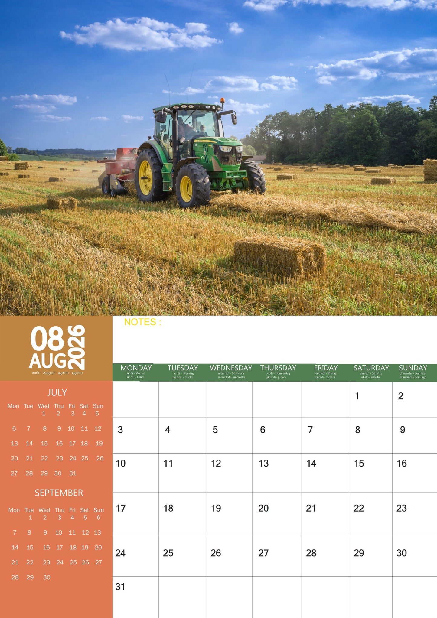 Tractor Transport Calendar 2026 – M-PRA Range