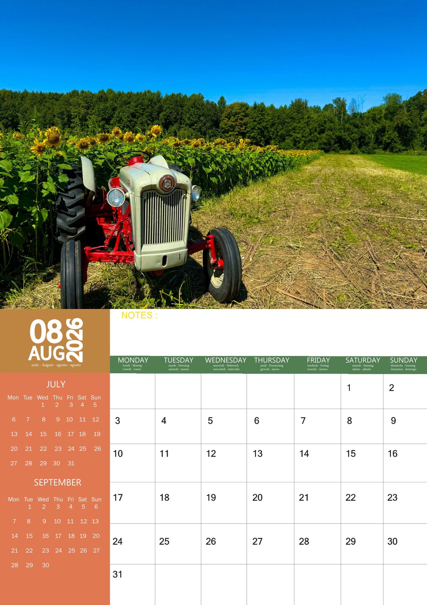 Vintage Tractor Transport Calendar 2026 – M-PRA Range