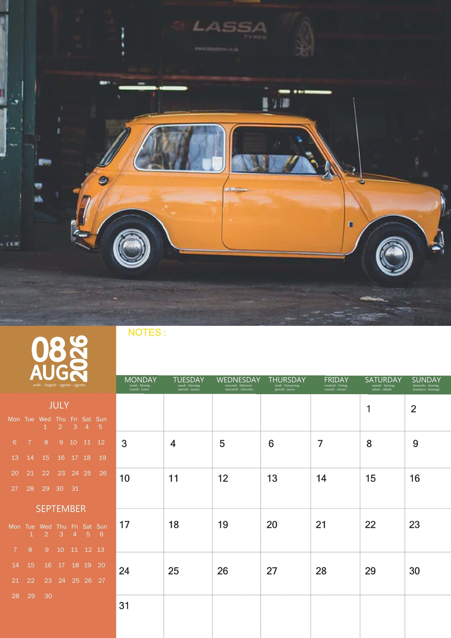 British Classic Cars Transport Calendar 2026 – M-PRA Range