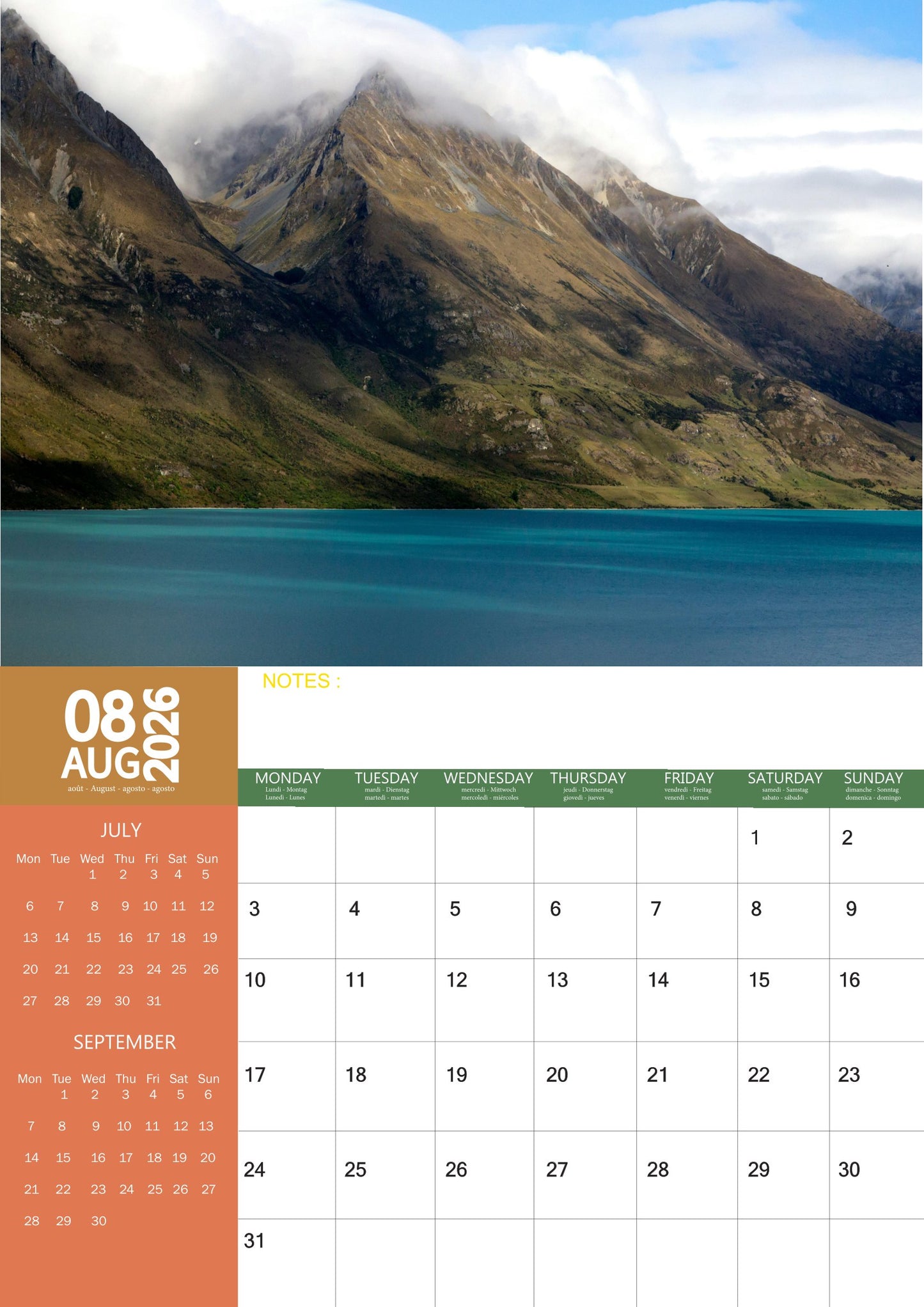 New Zealand Calendar 2026 – M-PRA Range