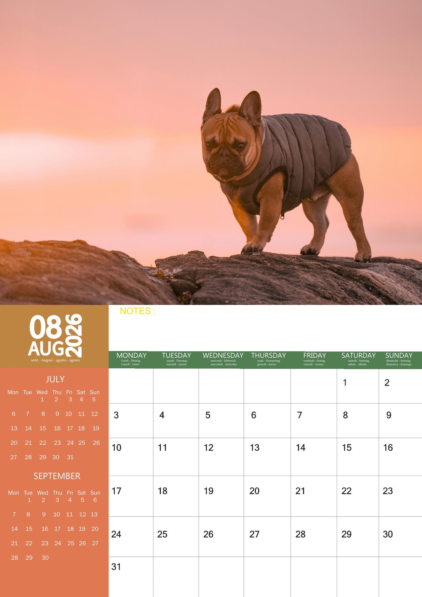 French Bulldog Calendar 2026 – M-PRA Range