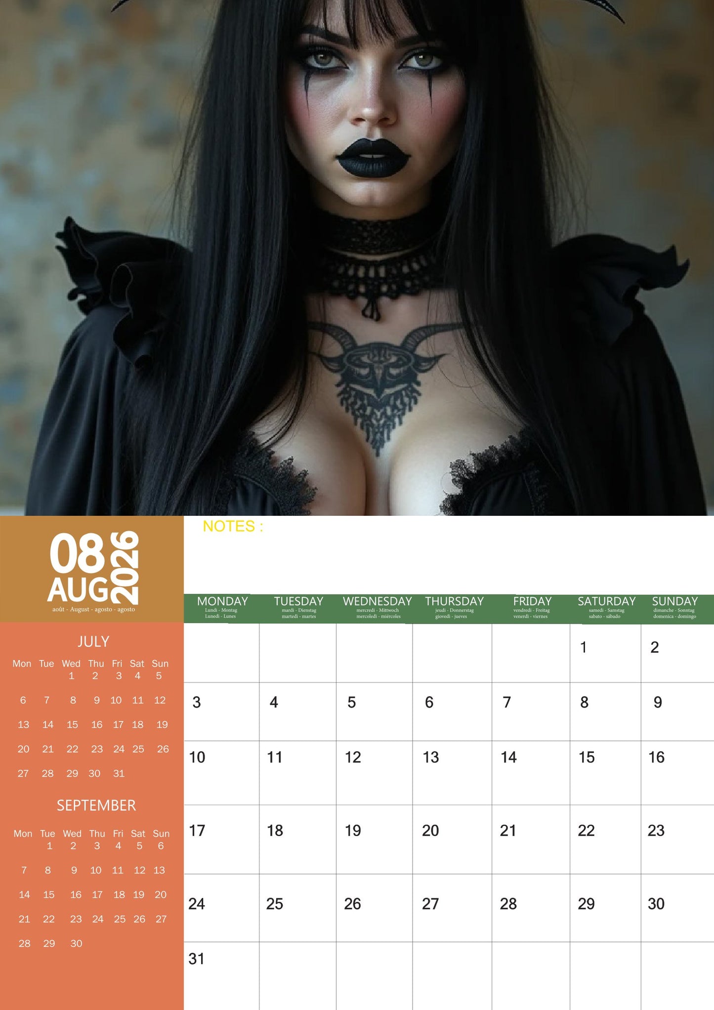 Goth Women Calendar 2026 – M-PRA Range