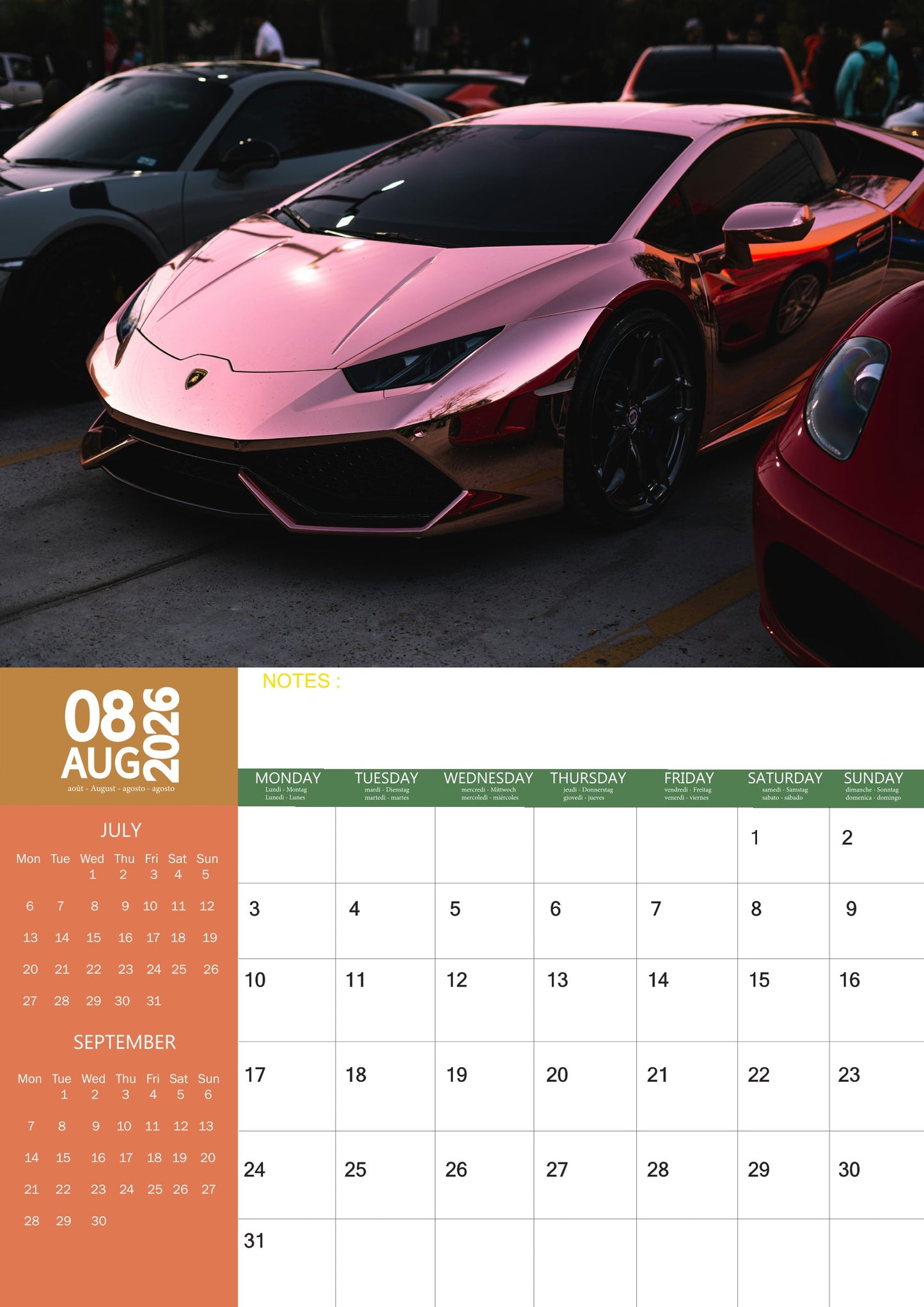 Supercars Transport Calendar 2026 – M-PRA Range