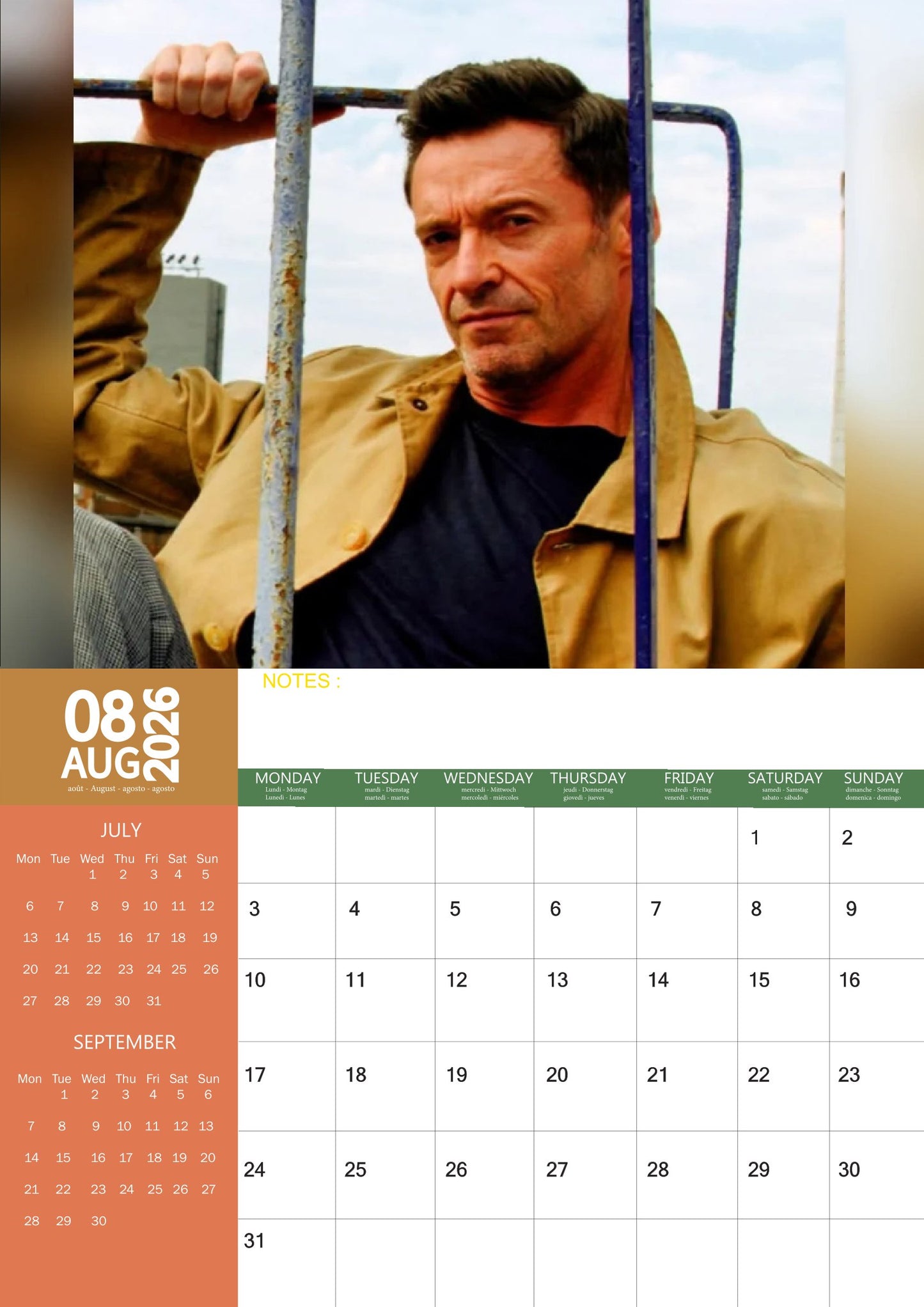 Hugh Jackman Celebrity Calendar 2026 – M-PRA Range