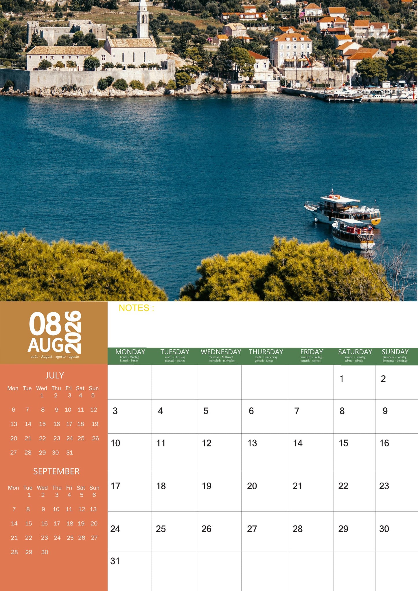 Ocean View Natural Calendar 2026 – M-PRA Range