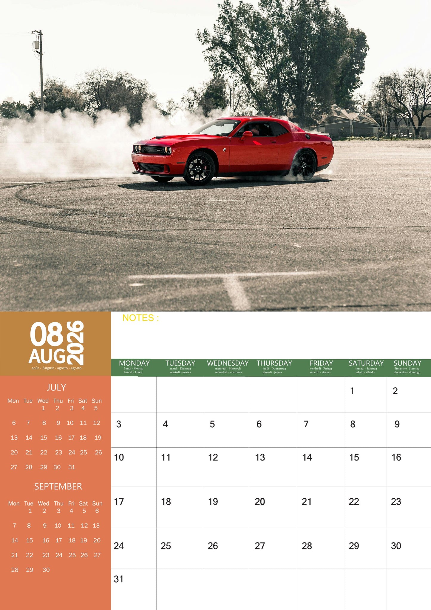 Muscle Cars Transport Calendar 2026 – M-PRA Range