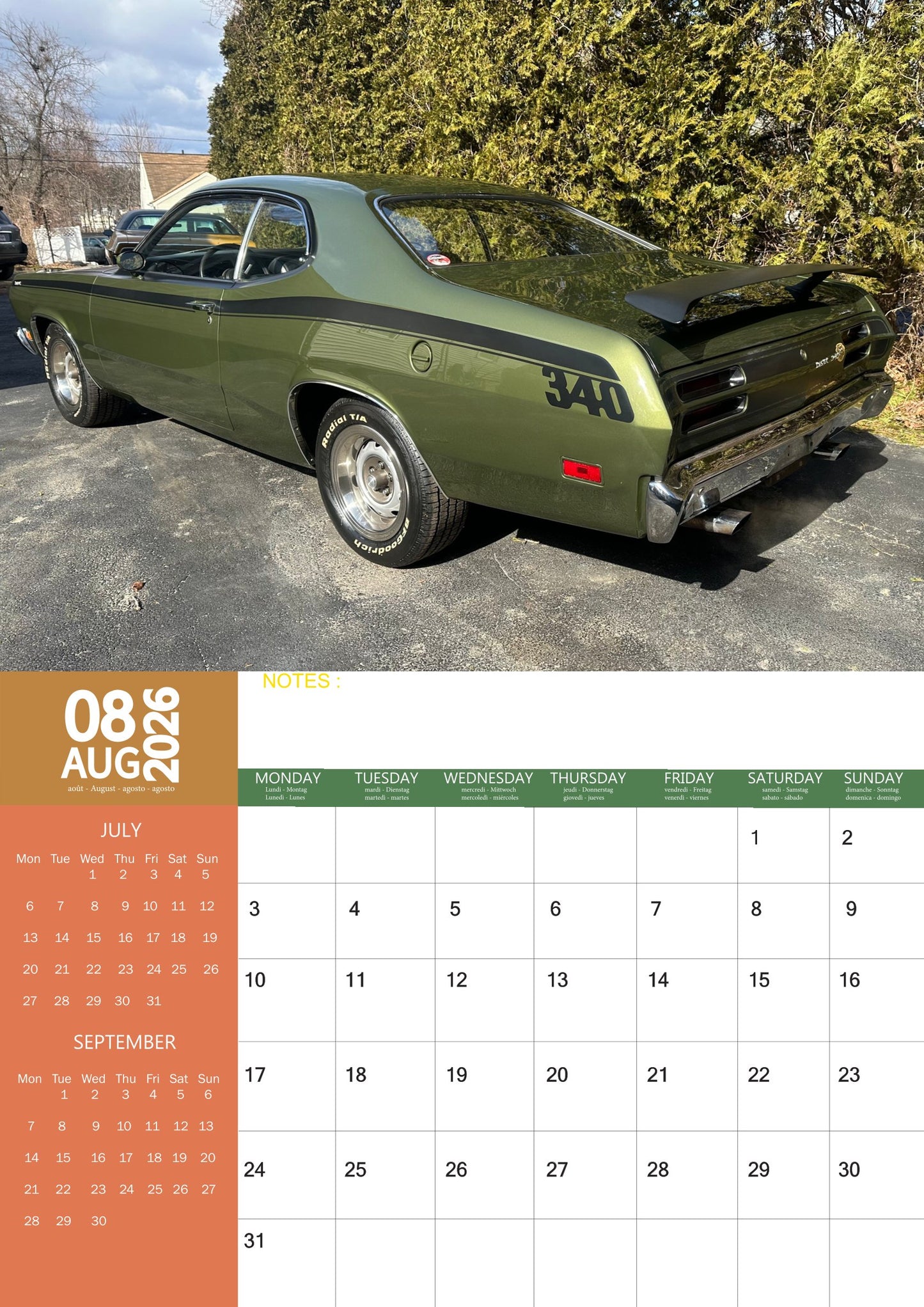 American Classic Cars Transport Calendar 2026 – M-Pra Range