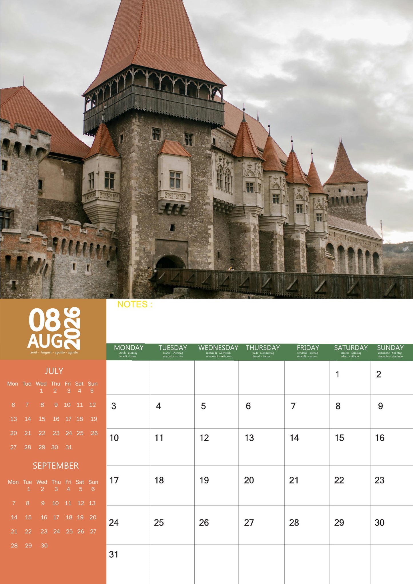 Romania Calendar 2026 – M-PRA Range