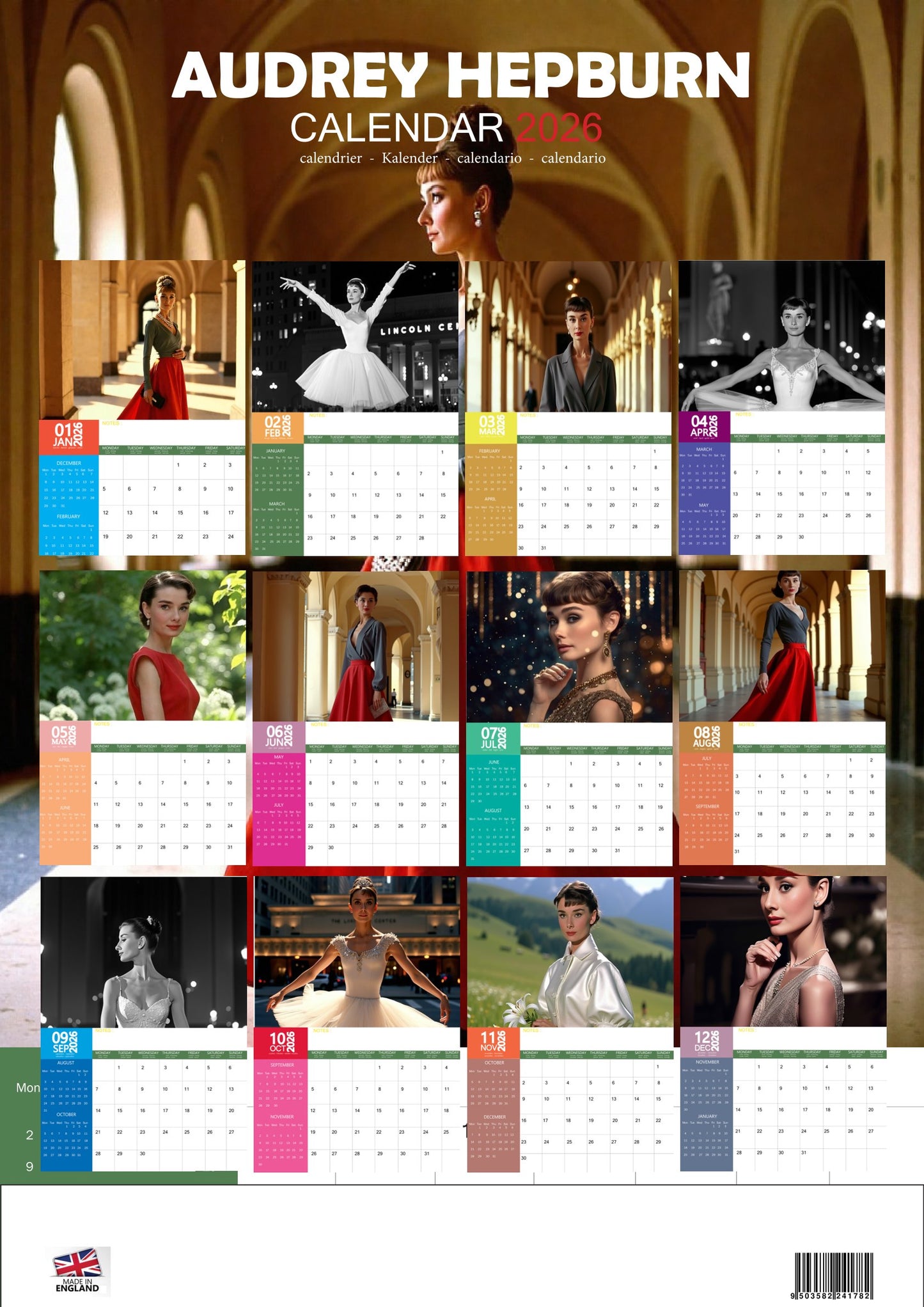 Audrey Hepburn Celebrity Calendar 2026 – M-PRA Range