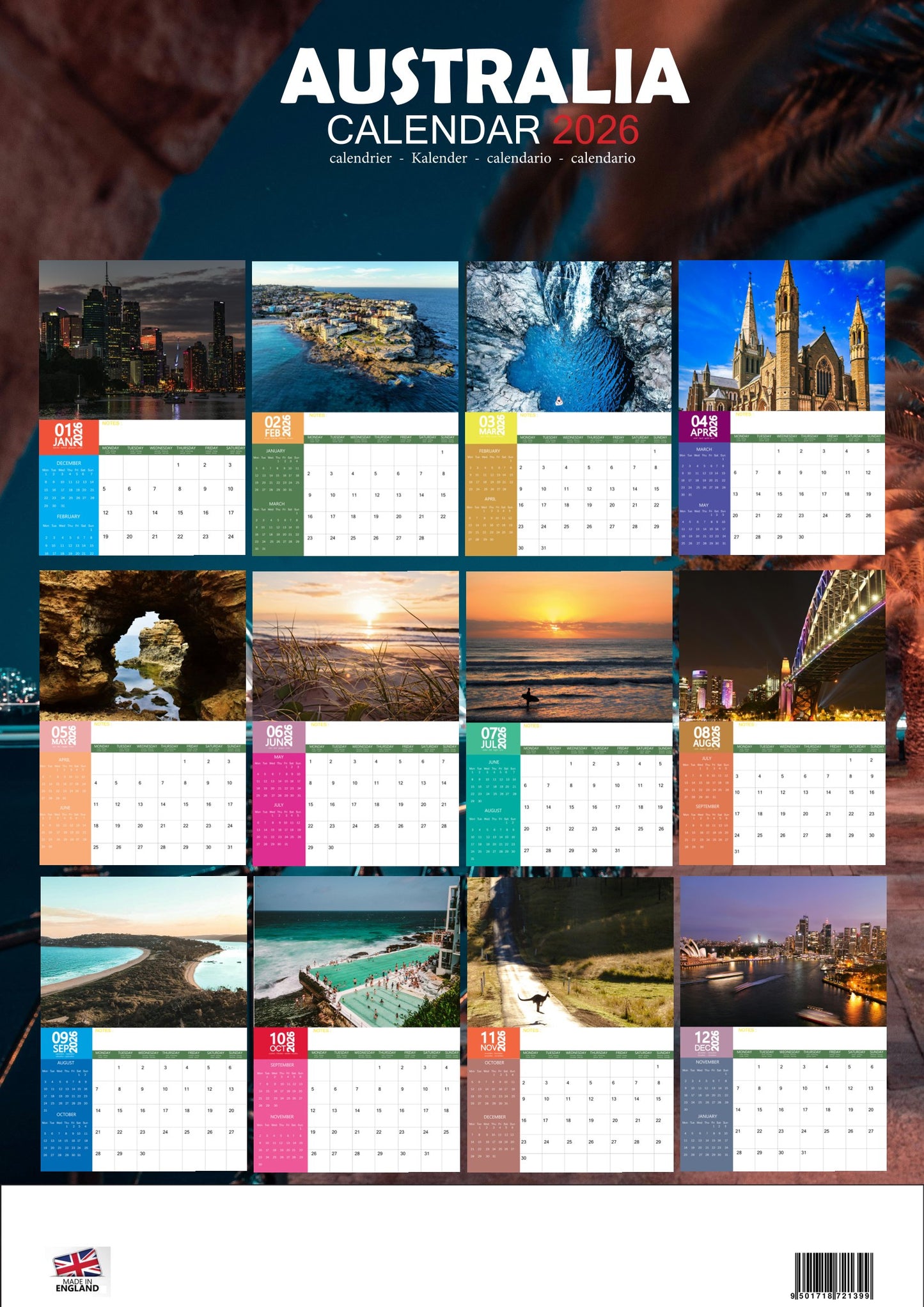 Australia Calendar 2026 – M-PRA Range