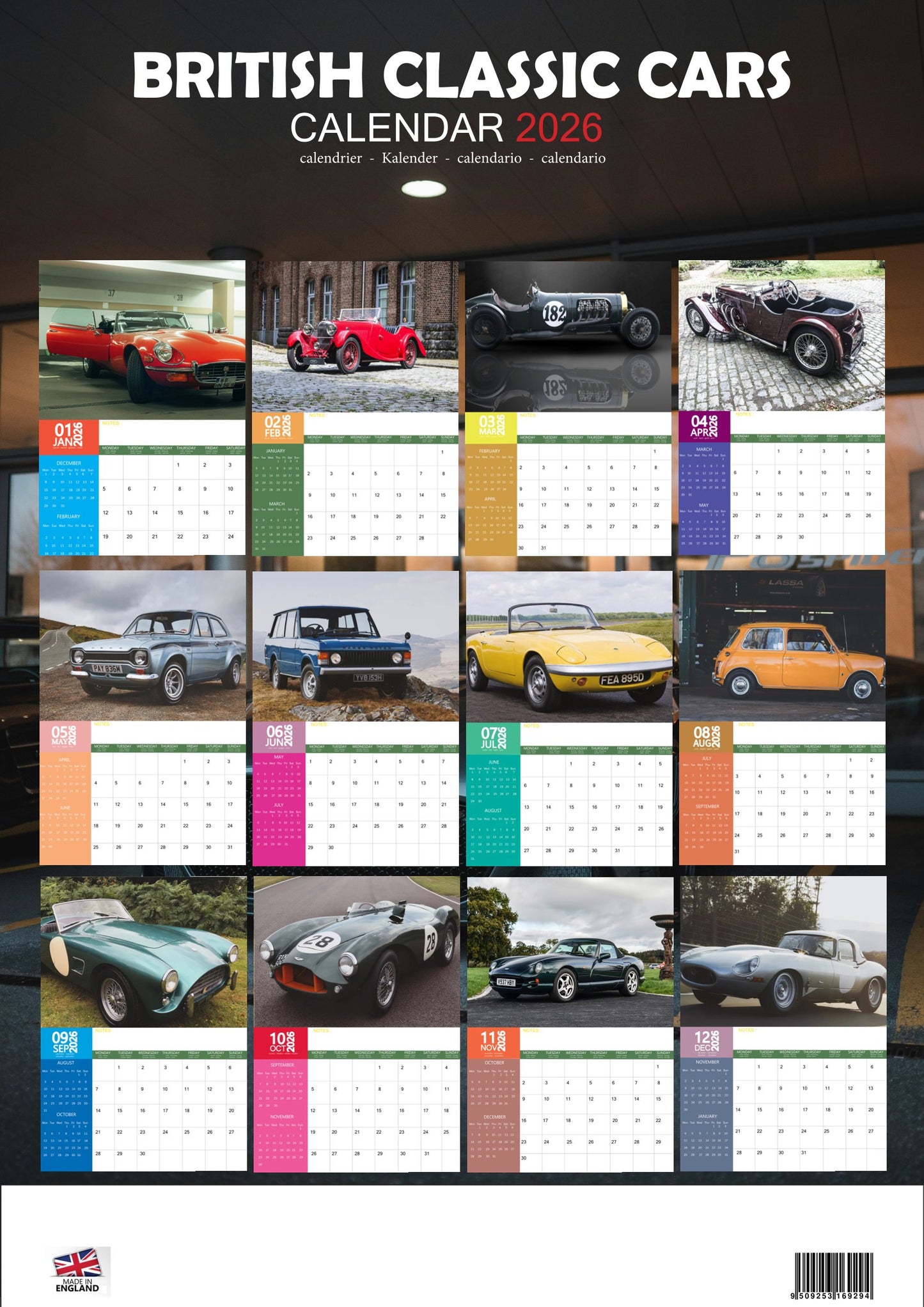 British Classic Cars Transport Calendar 2026 – M-PRA Range