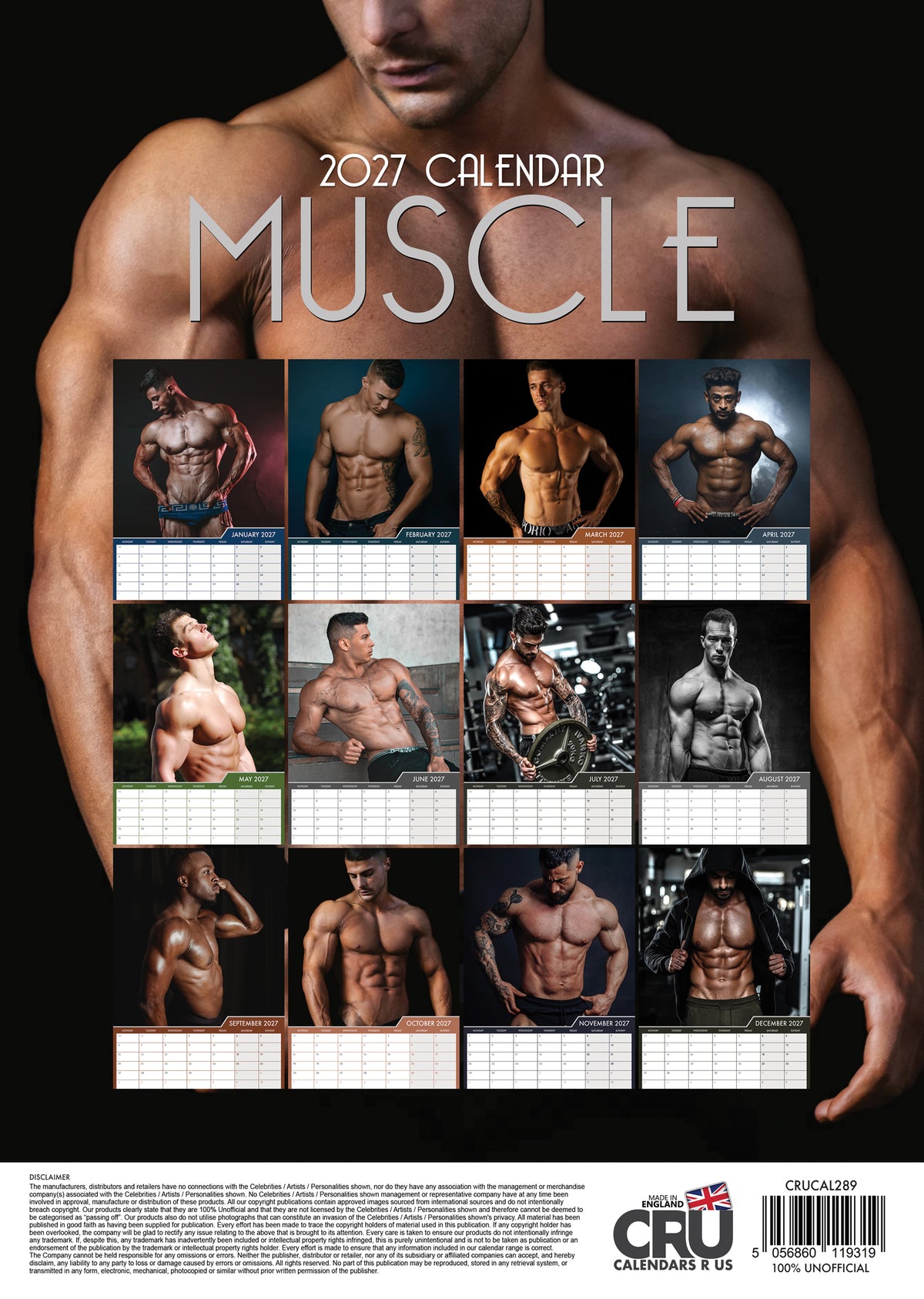 Muscle (Male Glamour) Calendar 2027 – Strength Meets Style