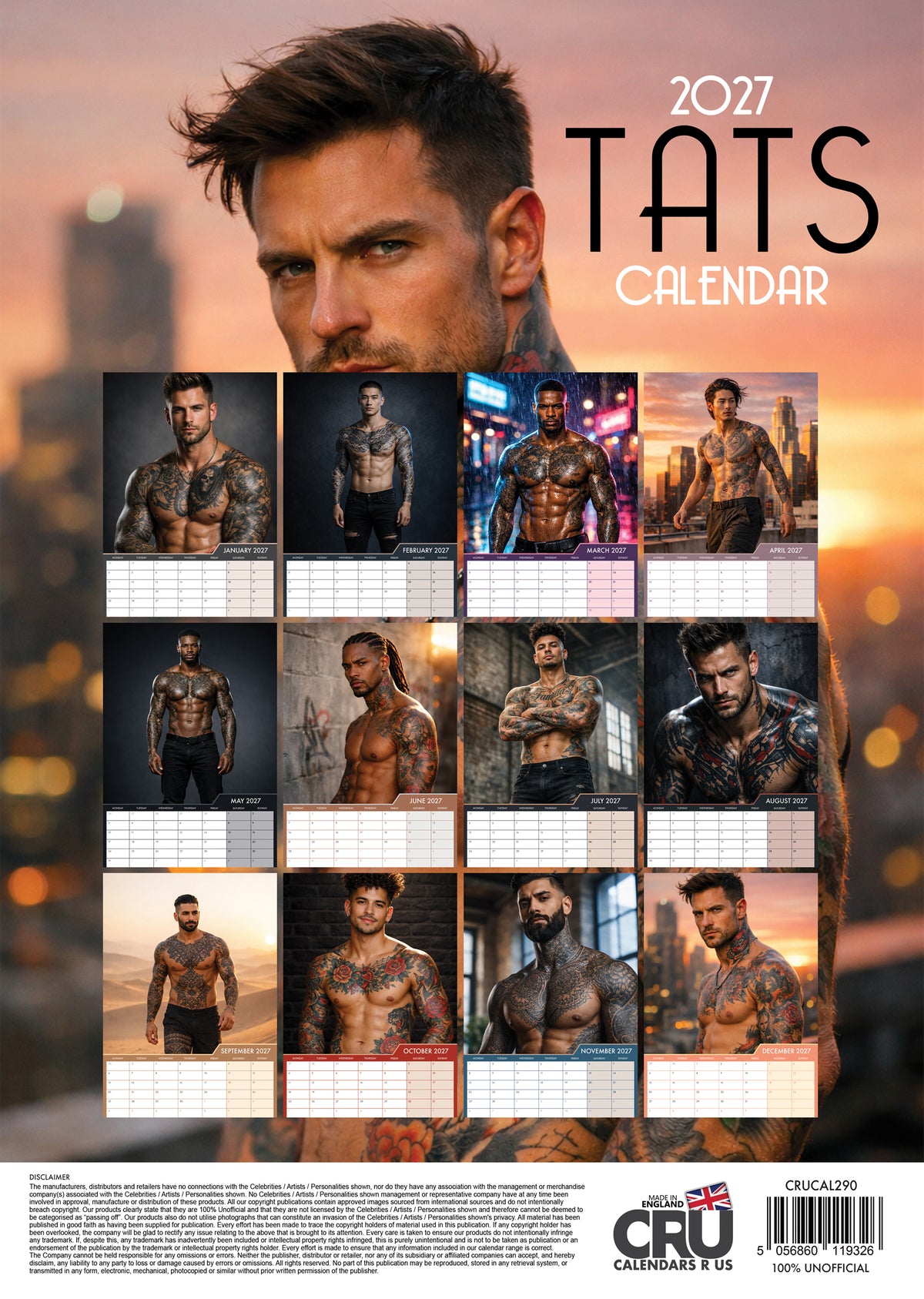 Tatts (Male) Calendar 2027 – A Year of Inked Confidence and Style
