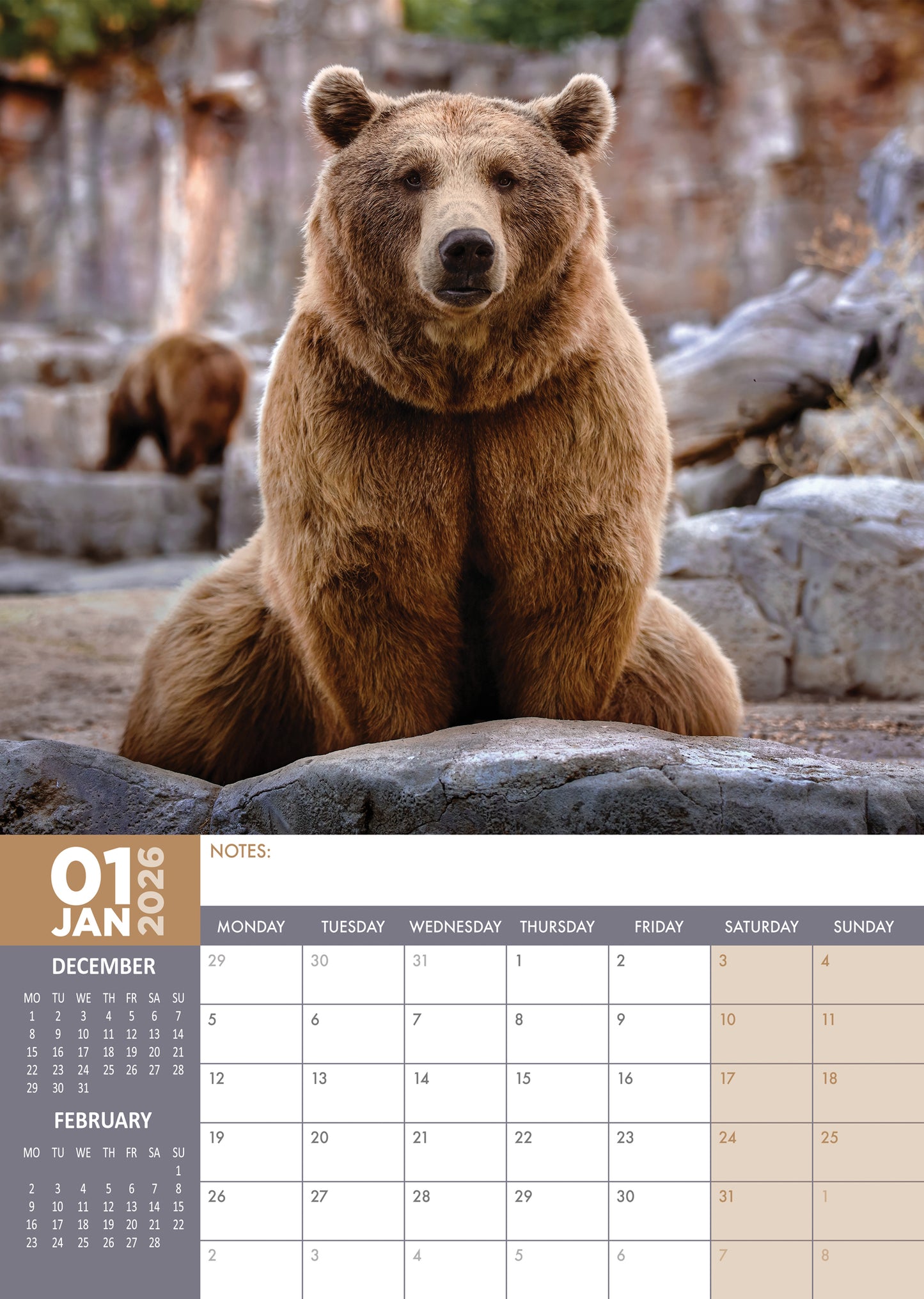 Bears Calendar 2026 – Celebrate the Majesty of the Wild
