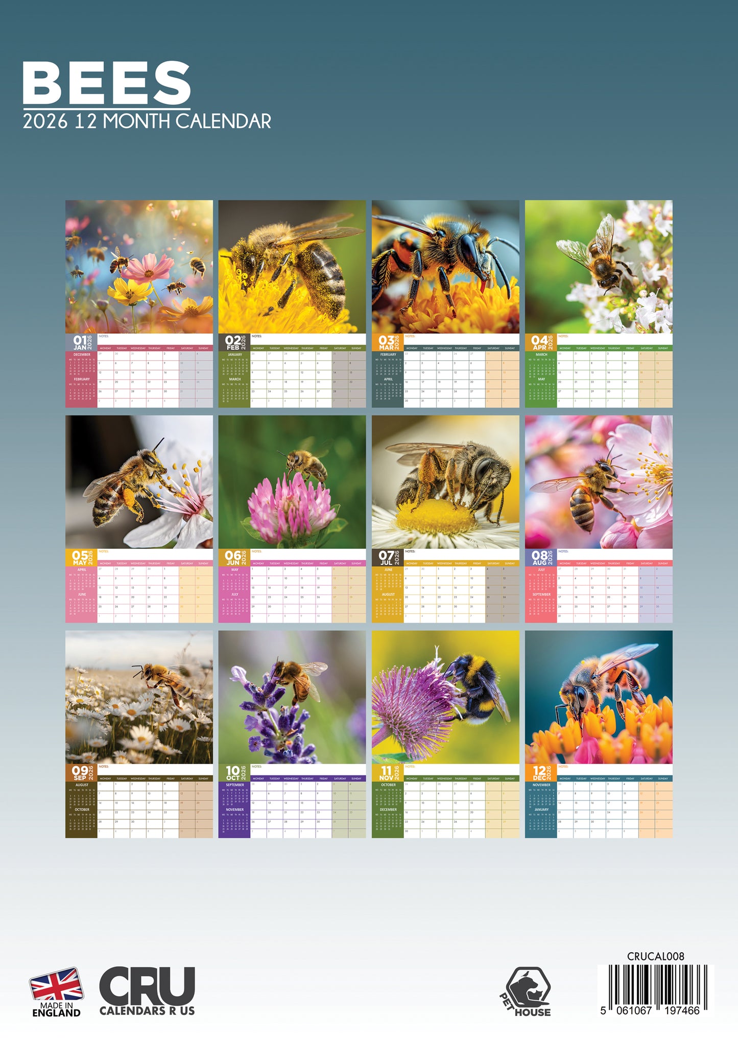 Bees Calendar 2026 – A Buzzing Tribute to Nature's Pollinators