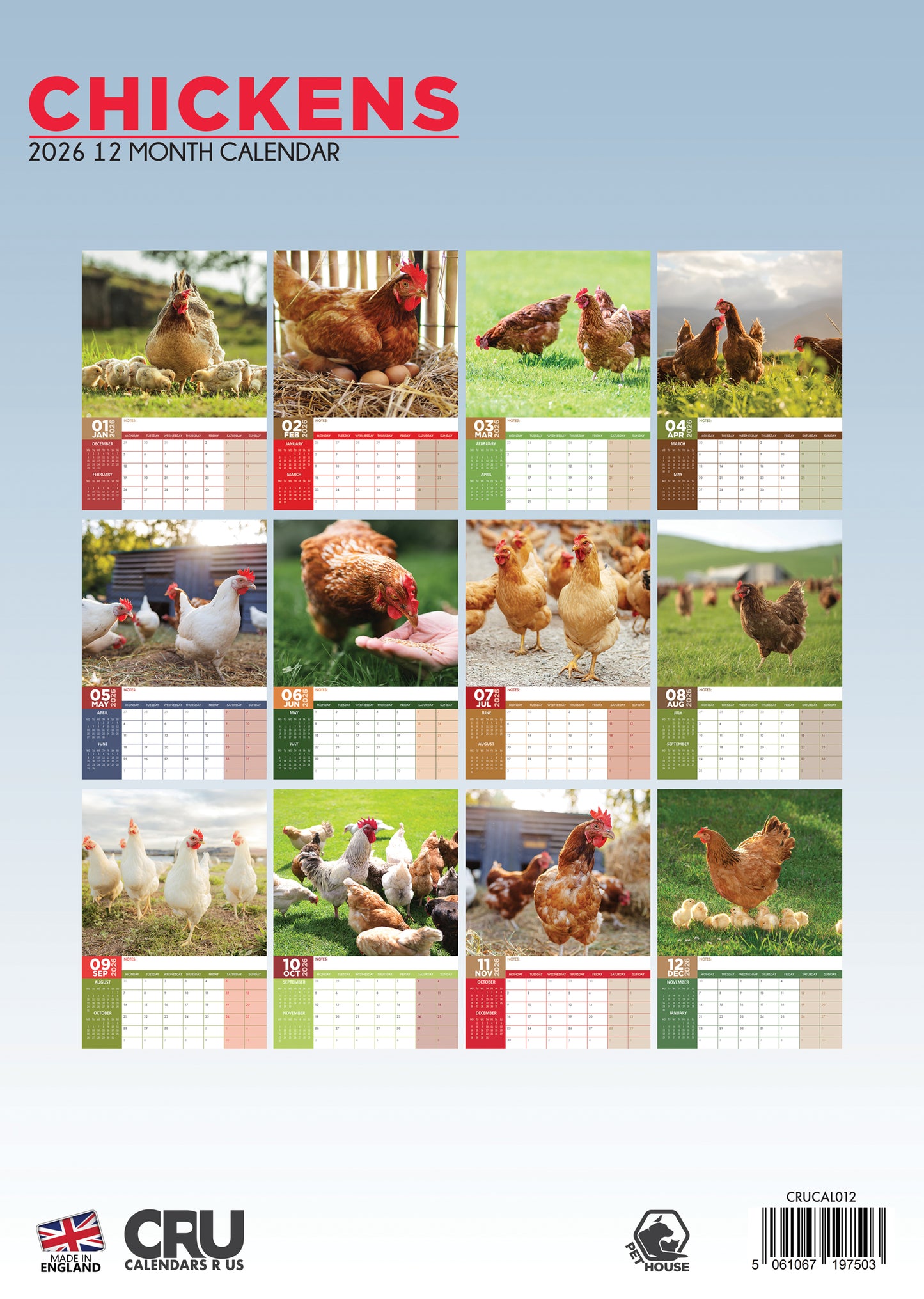 Chickens Calendar 2026 – Celebrate Farmyard Charm All Year Round