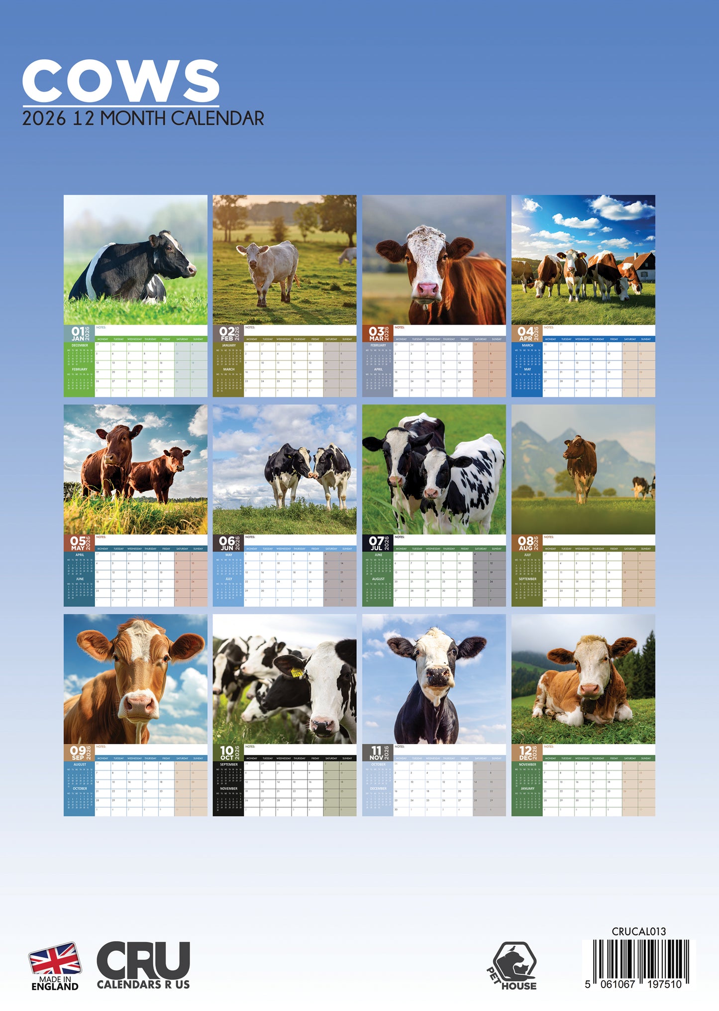 Cows Calendar 2026 – Celebrate the Majesty of Cows All Year Round