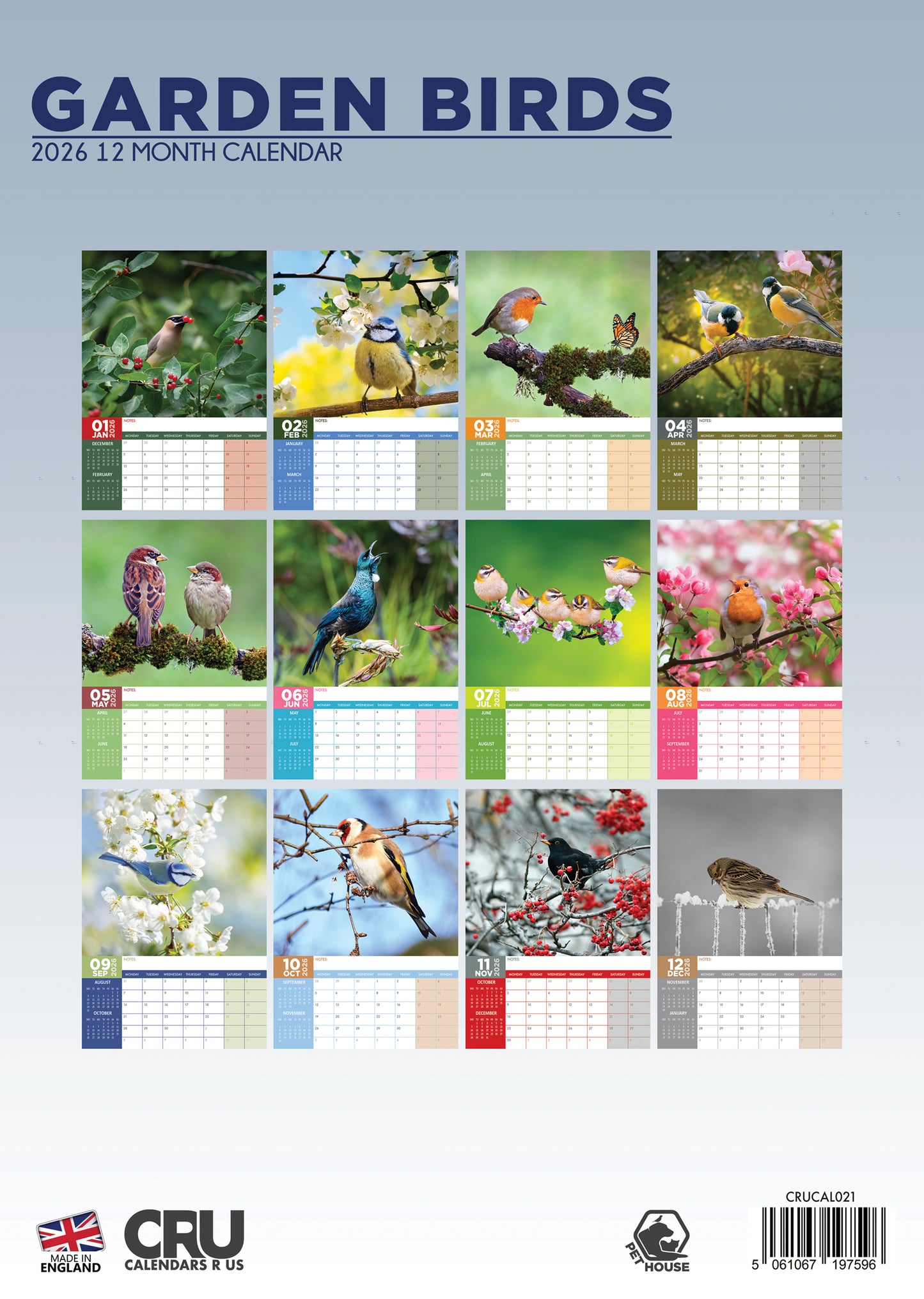 Garden Birds Calendar 2026 – A Year of Feathered Friends in Your Home