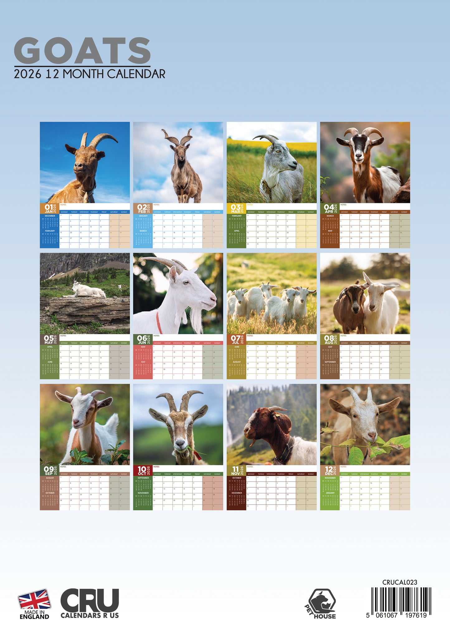 Goats Calendar 2026 – Celebrate the Playful Spirit of Goats