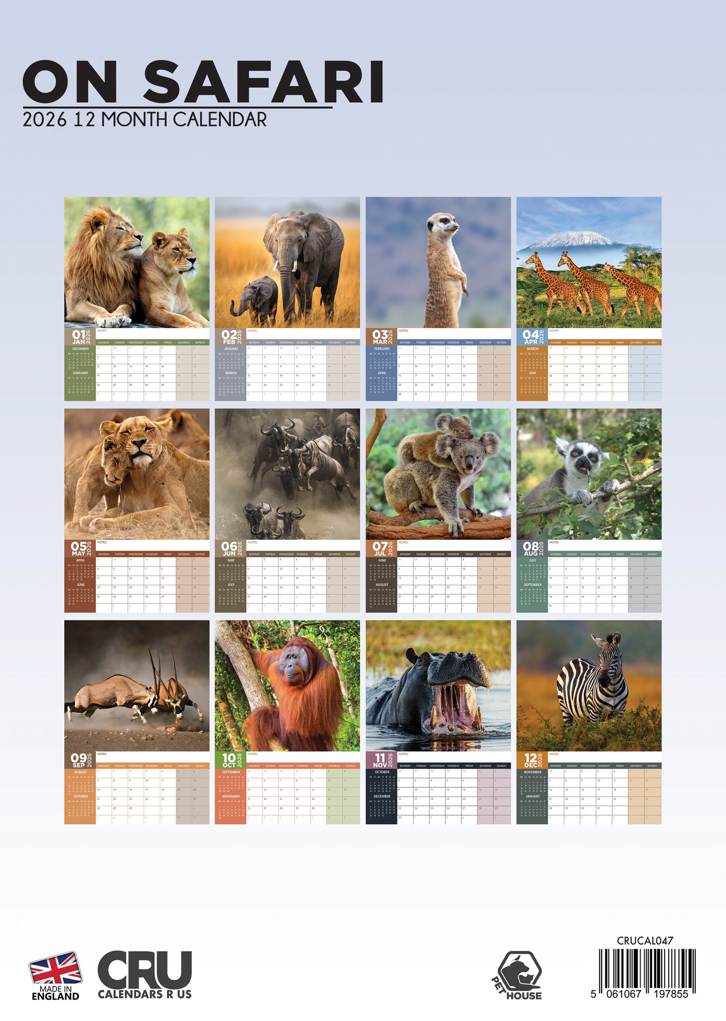 Safari Calendar 2026 – A Wild Journey Through Nature’s Most Iconic Landscapes