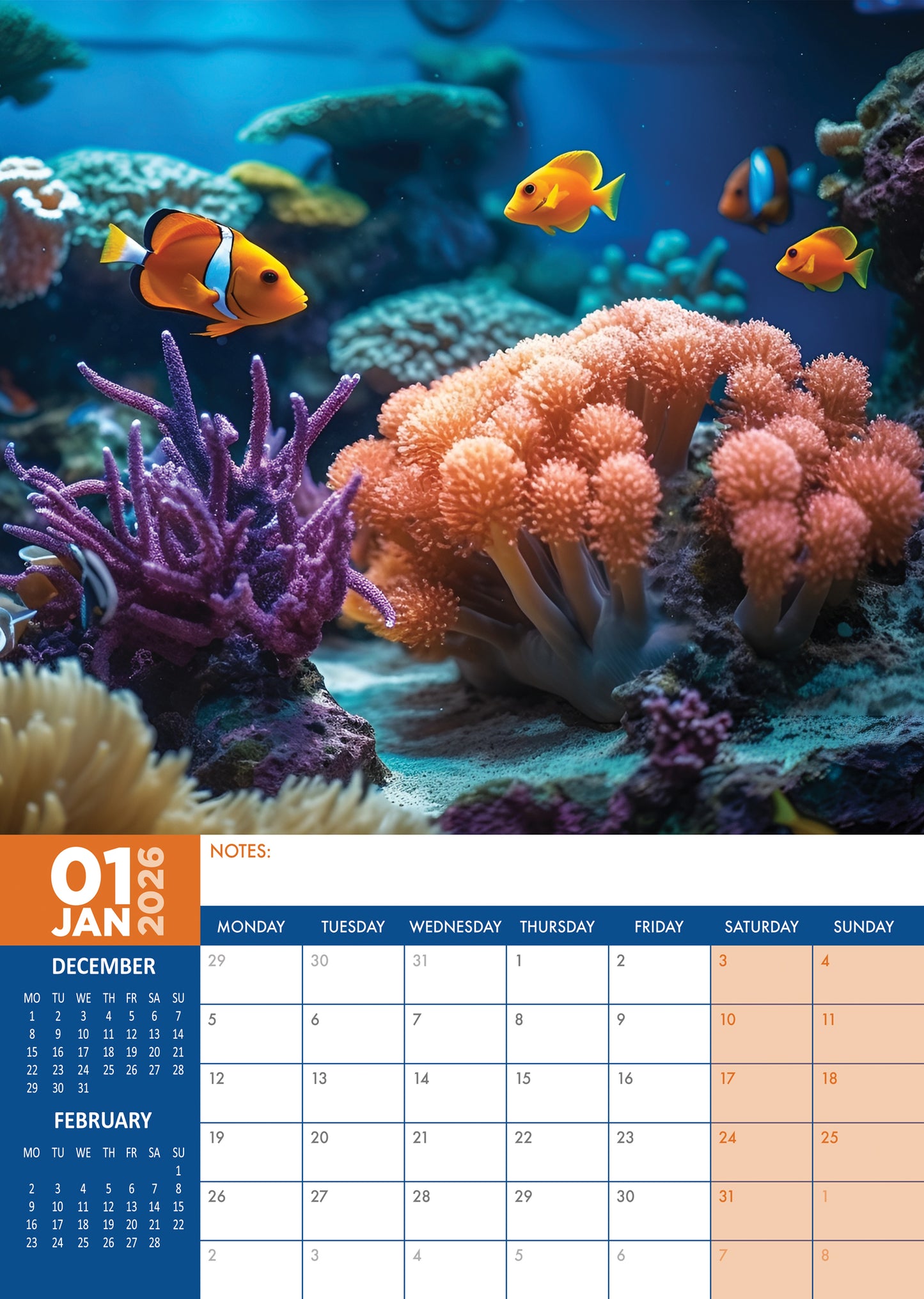 Under The Sea Calendar 2026 – A Stunning Journey Through Ocean Wonders