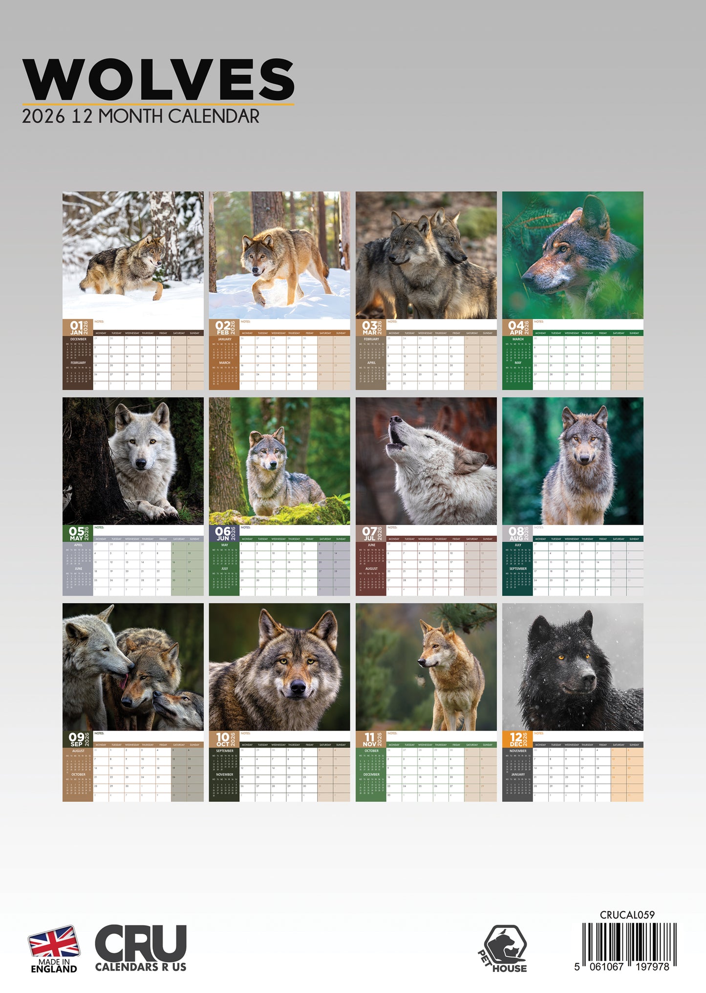 Wolves Calendar 2026 – Discover the Wild Beauty of the Pack