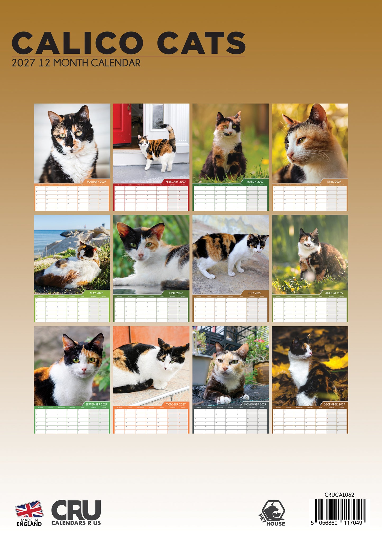 Calico Cats Calendar 2027 – A Year of Colorful Charm