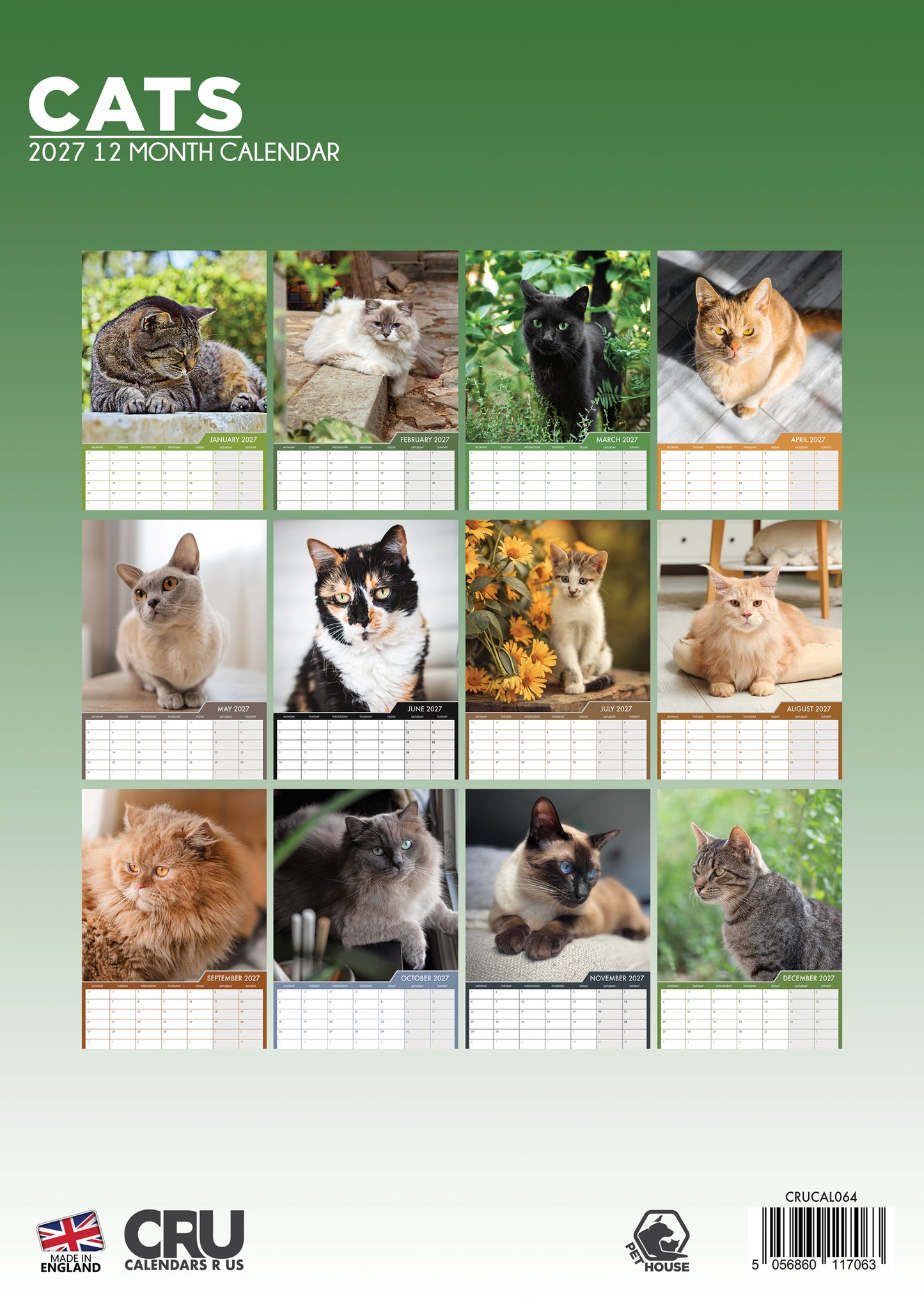 Cats Calendar 2027 – A Year of Feline Elegance