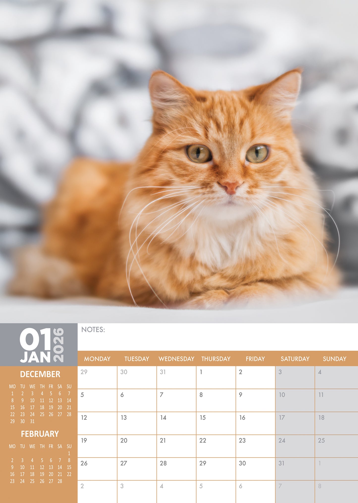 Ginger Cats Calendar 2026 – A Celebration of Fiery Felines