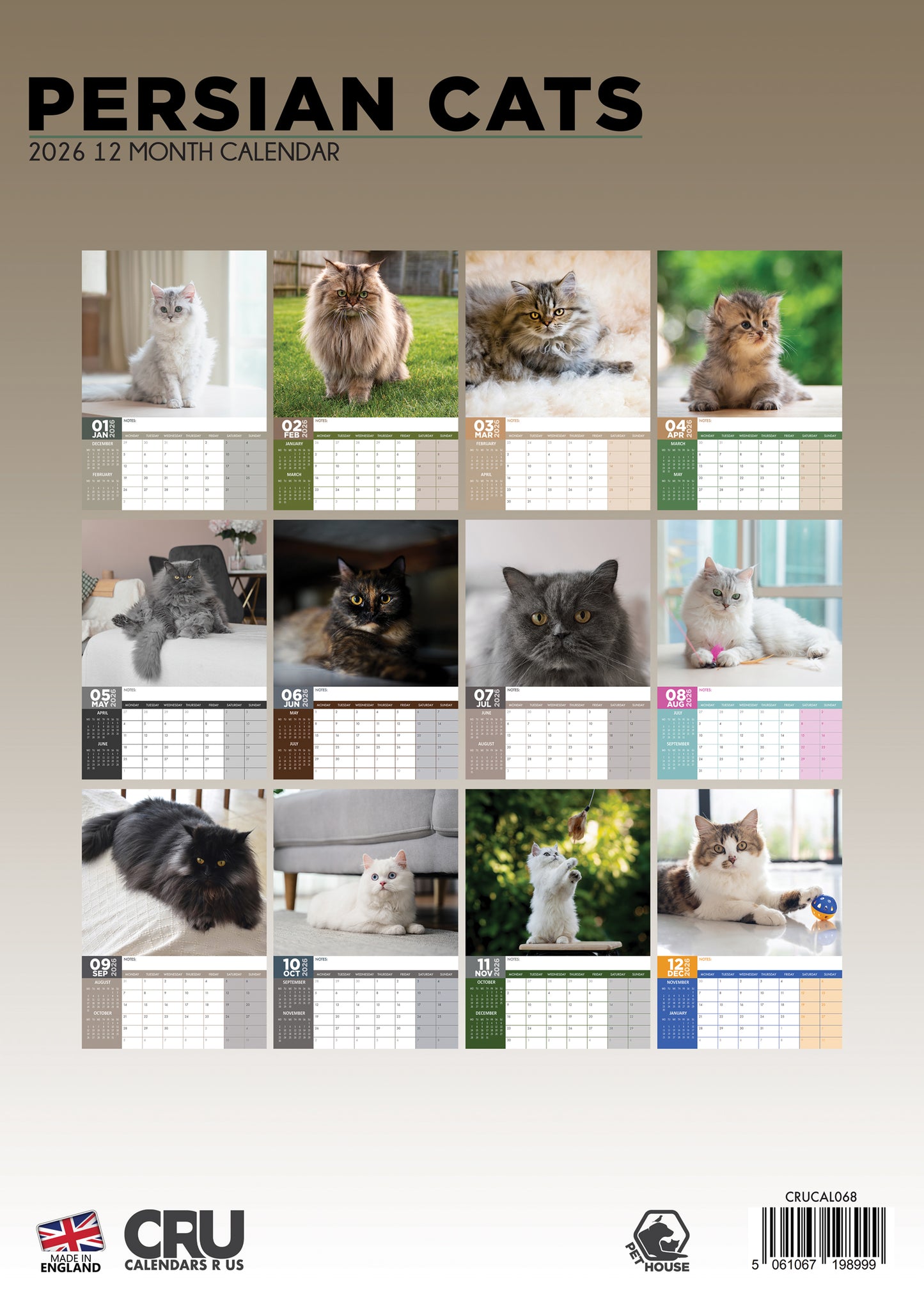 Persian Cats Calendar 2026 – A Year of Elegance and Charm