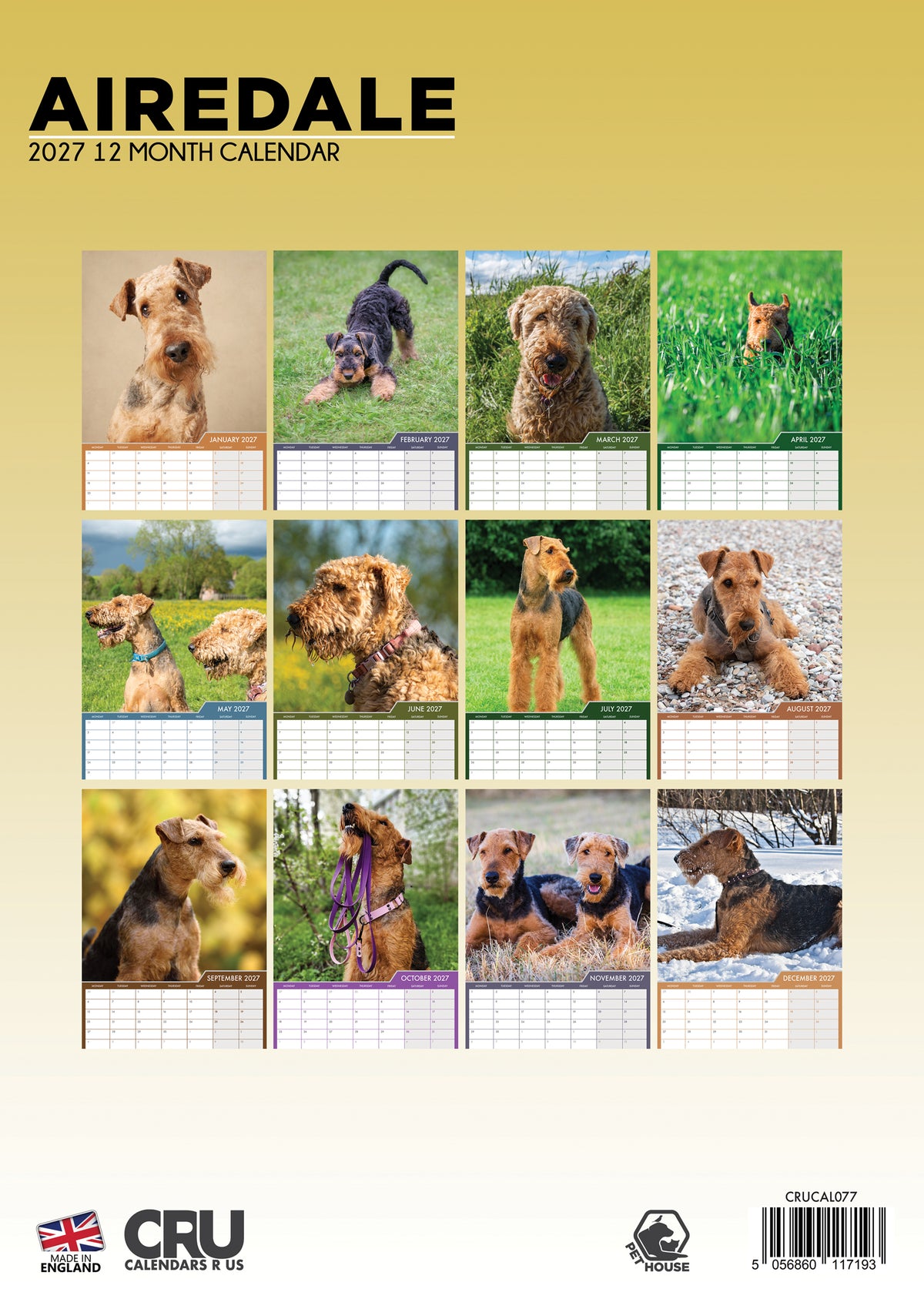 Airedale Terrier Calendar 2027 – The King of Terriers All Year Long