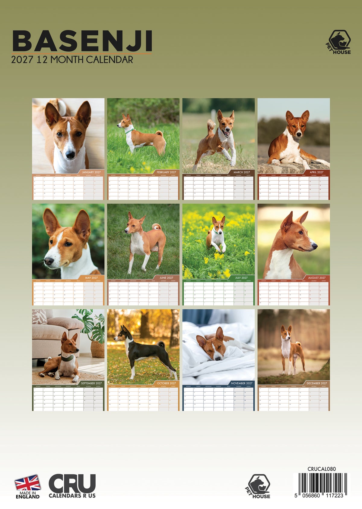 Basenji Calendar 2027 – A3 Wall Calendar for Lovers of the Barkless Dog