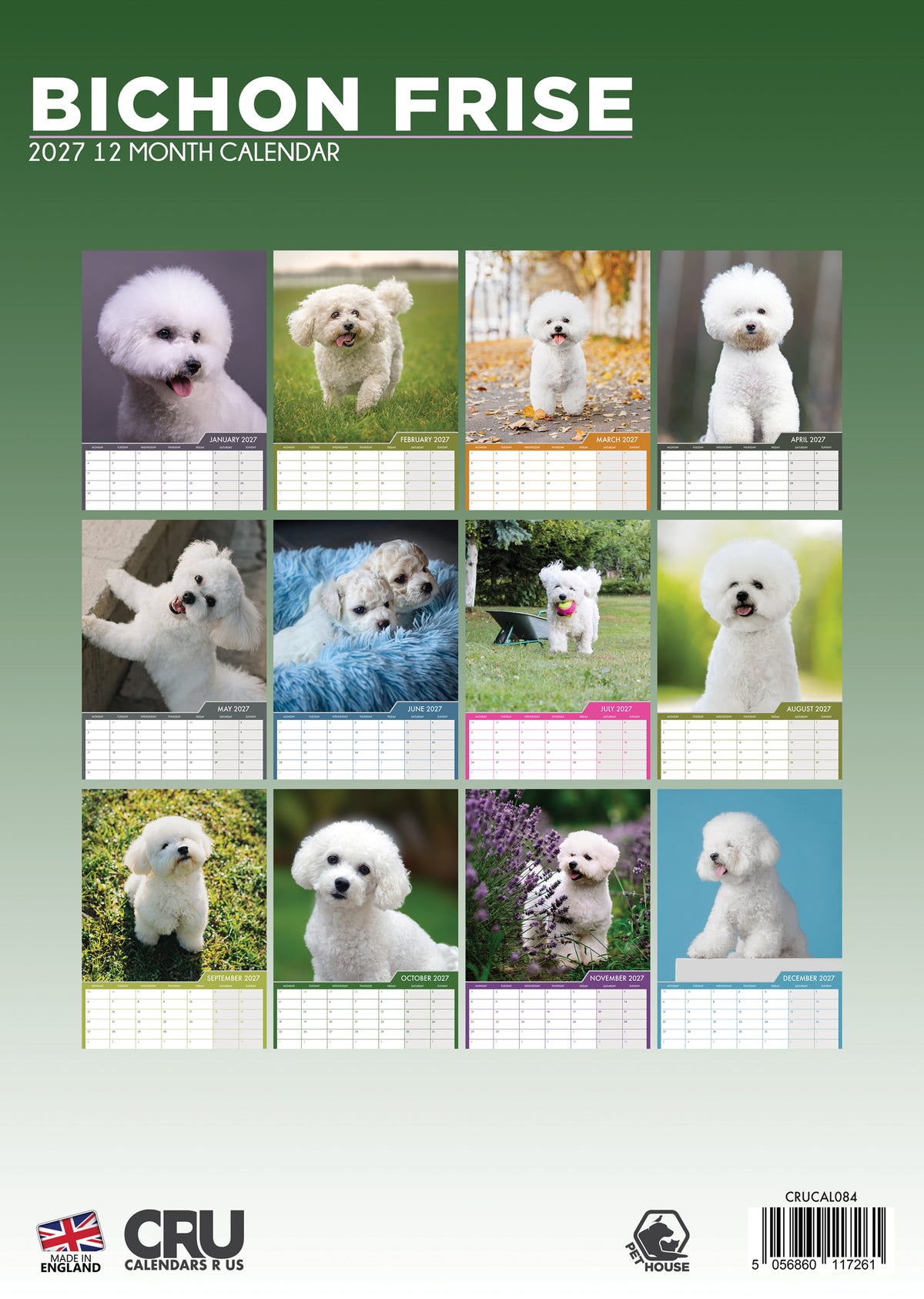 Bichon Frise Calendar 2027 – A Year of Fluffy Fun and Adorable Moments