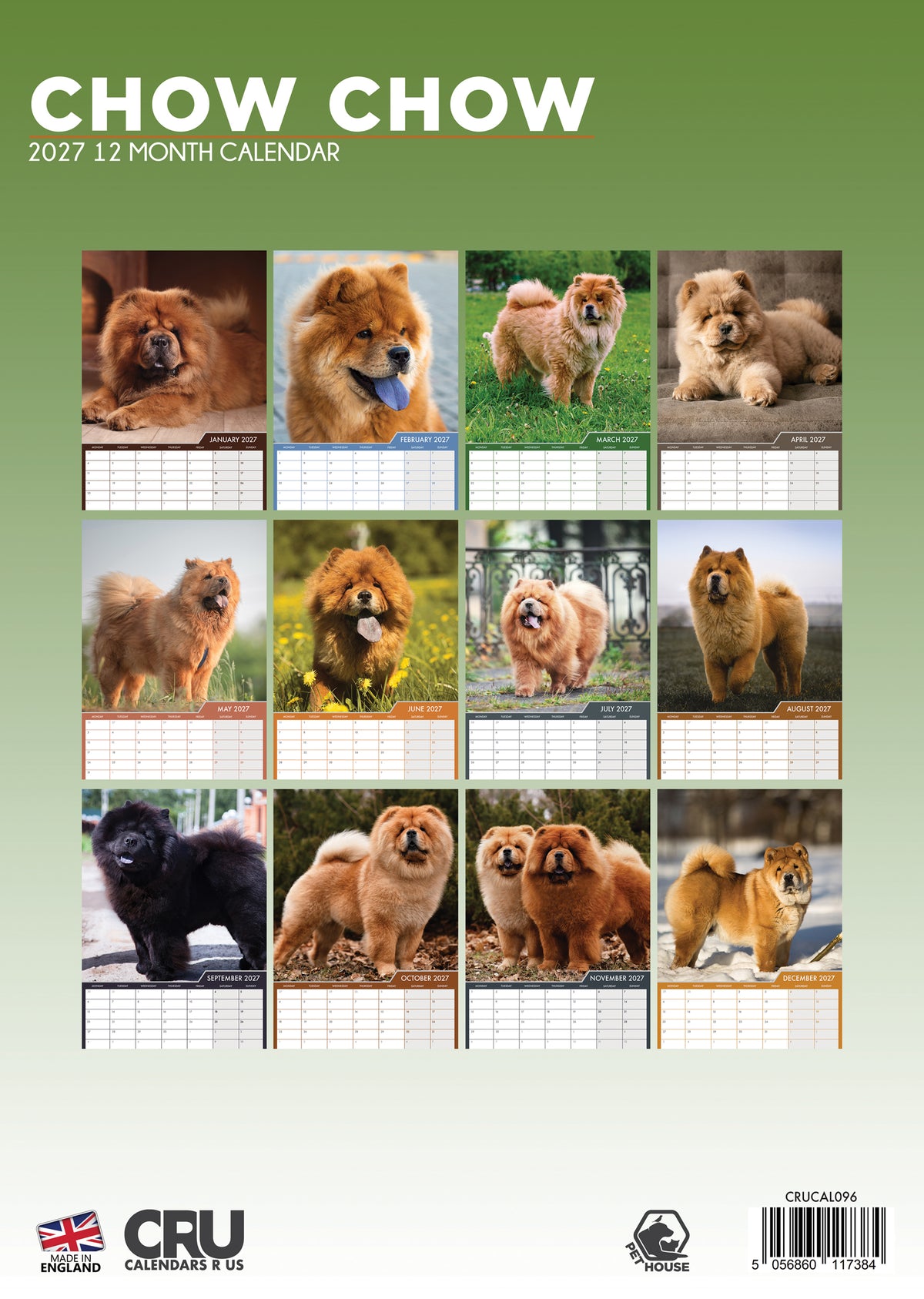 Chow Chow Calendar 2027 – A Year of Majestic Beauty and Fluffy Charm