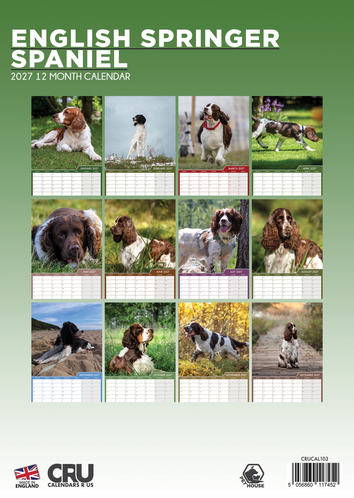 English Springer Spaniel Calendar 2027 – A Year of Charm and Boundless Energy