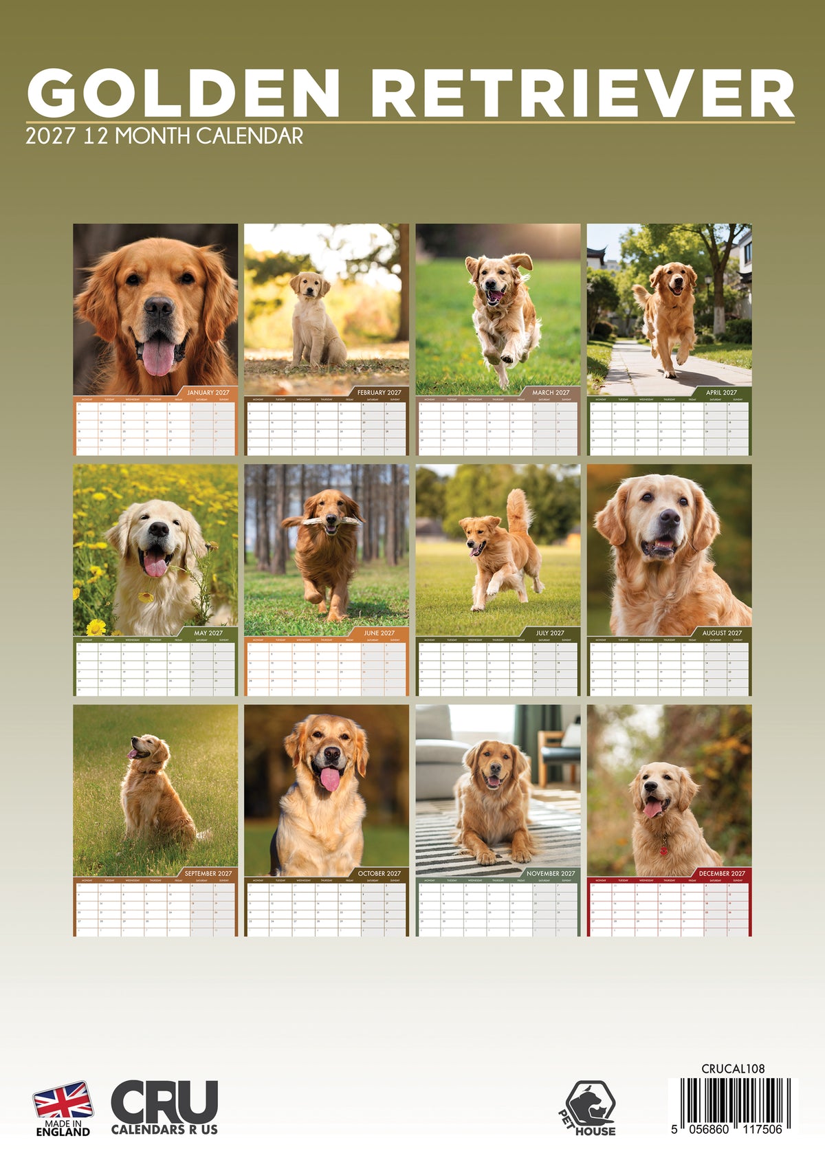 Golden Retriever Calendar 2027 – A Year of Loyalty, Love, and Golden Charm