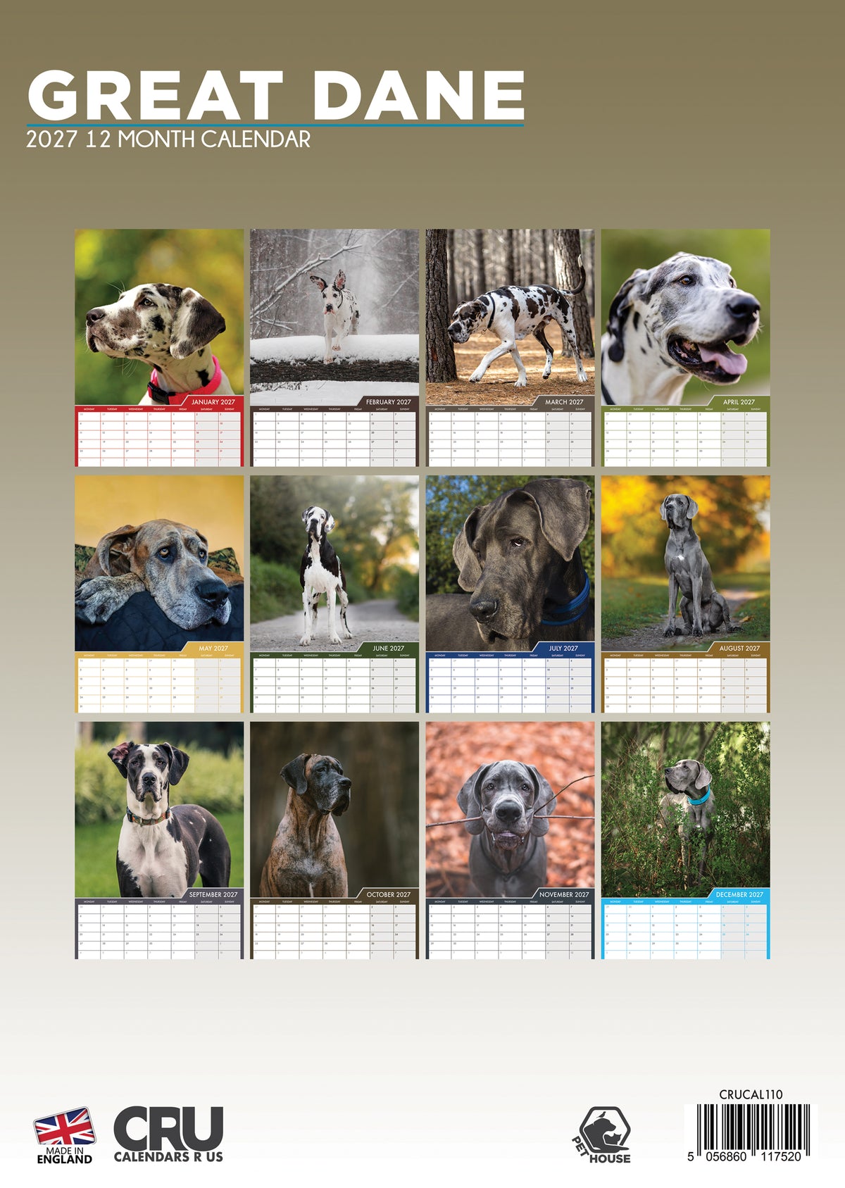 Great Dane Calendar 2027 – Celebrate the Gentle Giants of the Dog World