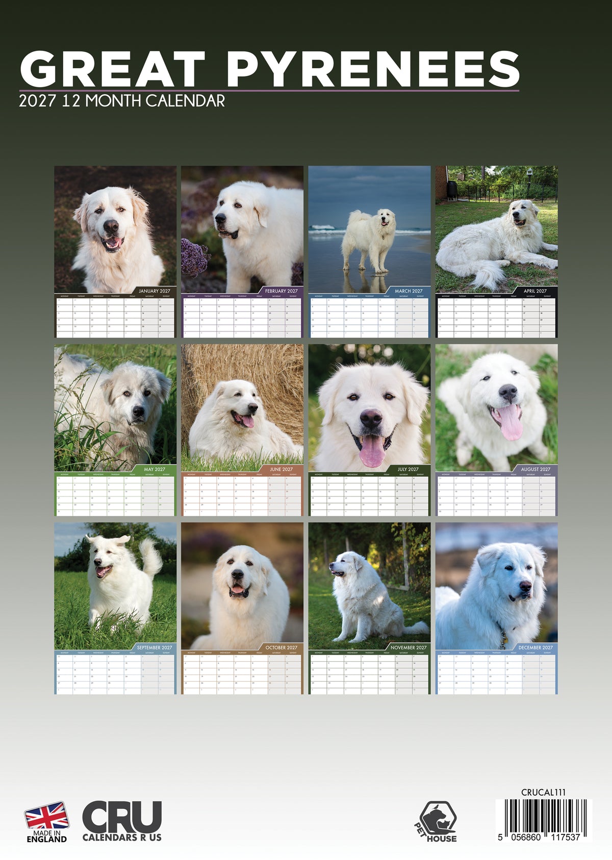 Great Pyrenees Calendar 2027 – A Year with the Gentle Giants of the Dog World