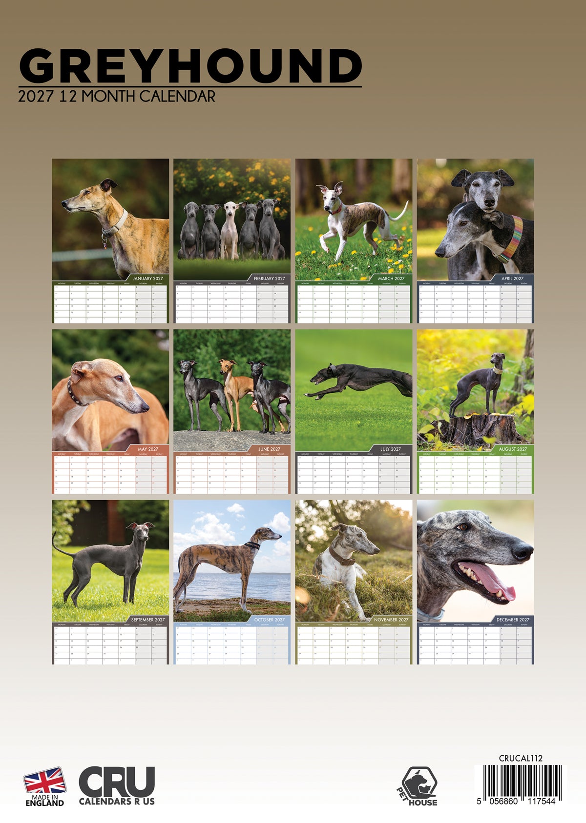 Greyhound Calendar 2027 – Celebrate the Grace and Heart of These Gentle Companions