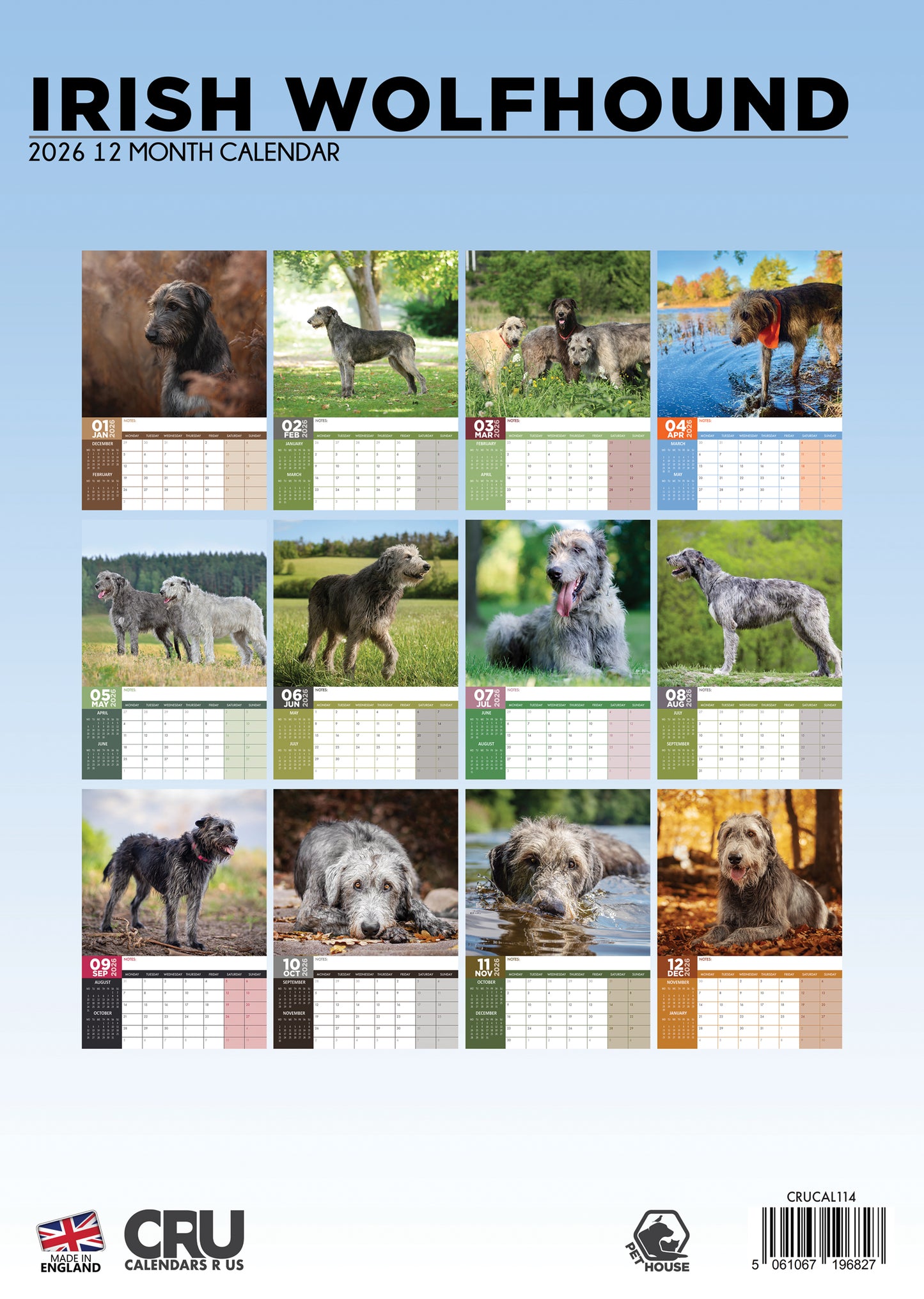 Irish Wolfhound Calendar 2026 – A Majestic Tribute to Gentle Giants