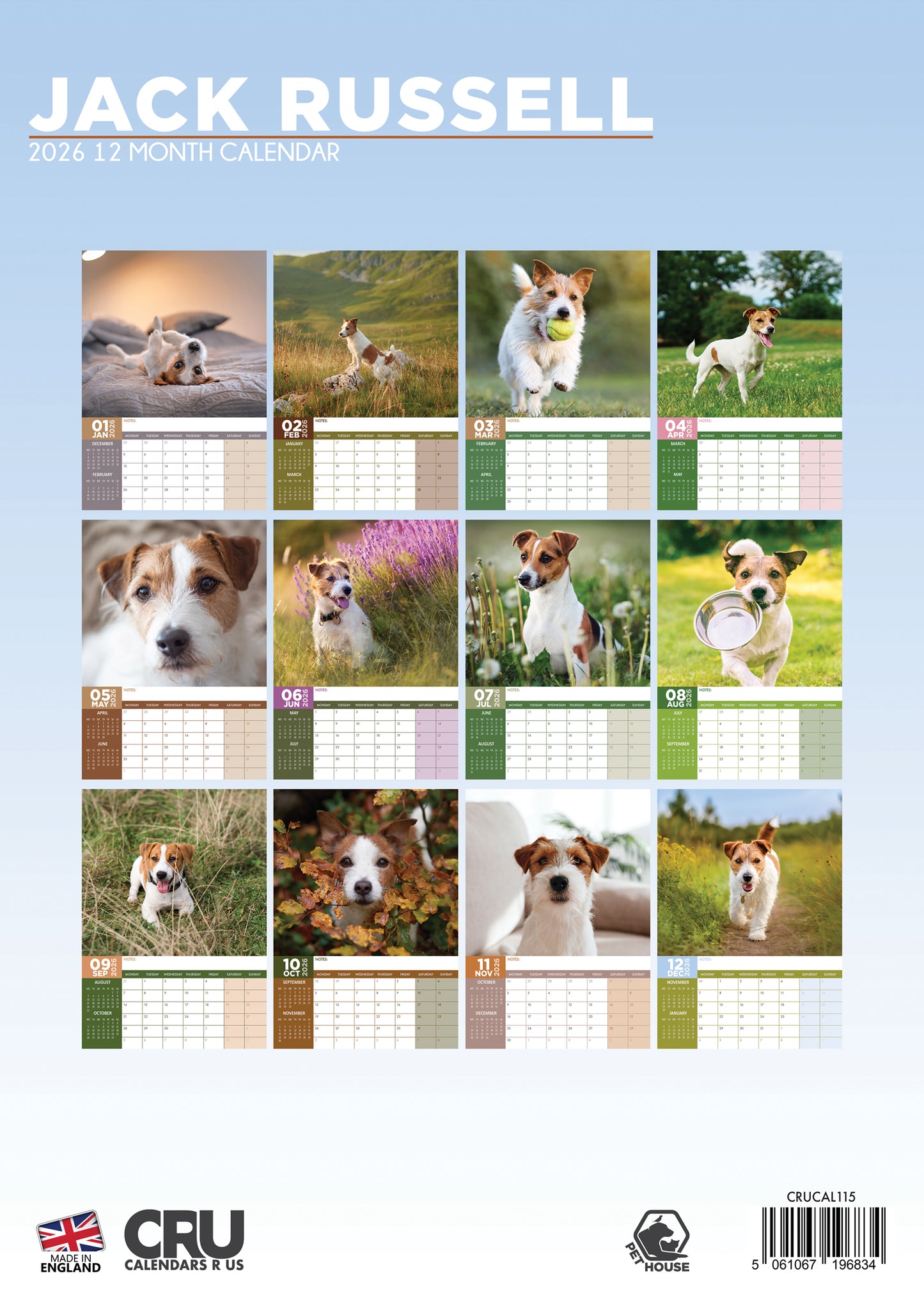Jack Russell Calendar 2026 – The Energy and Charm of a Beloved Breed
