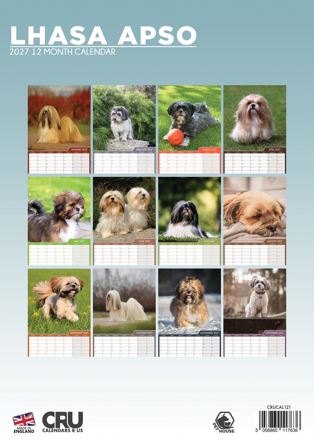 Lhasa Apso Calendar 2027 – Celebrate the Charm of the Lively Lhasa Apso