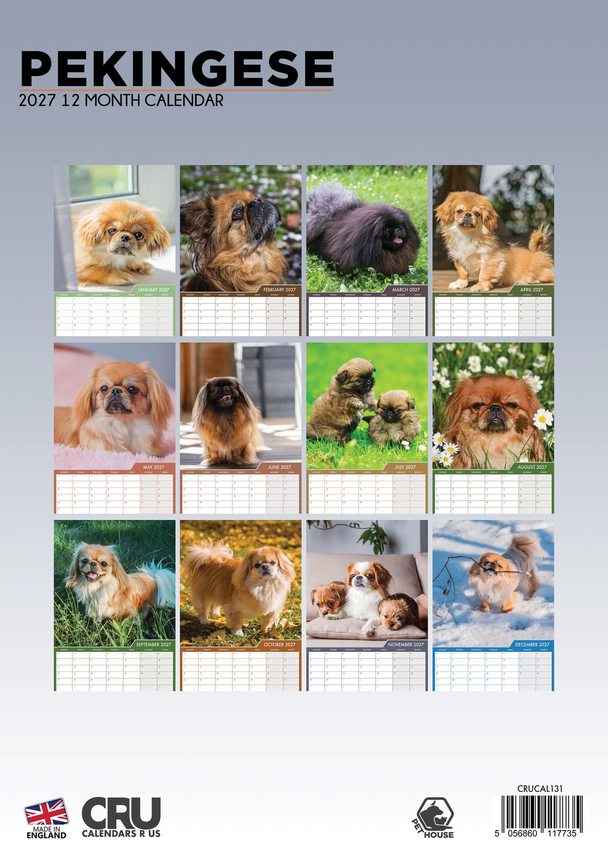 Pekingese Calendar 2027 – A Royal Year of Charm and Fluff