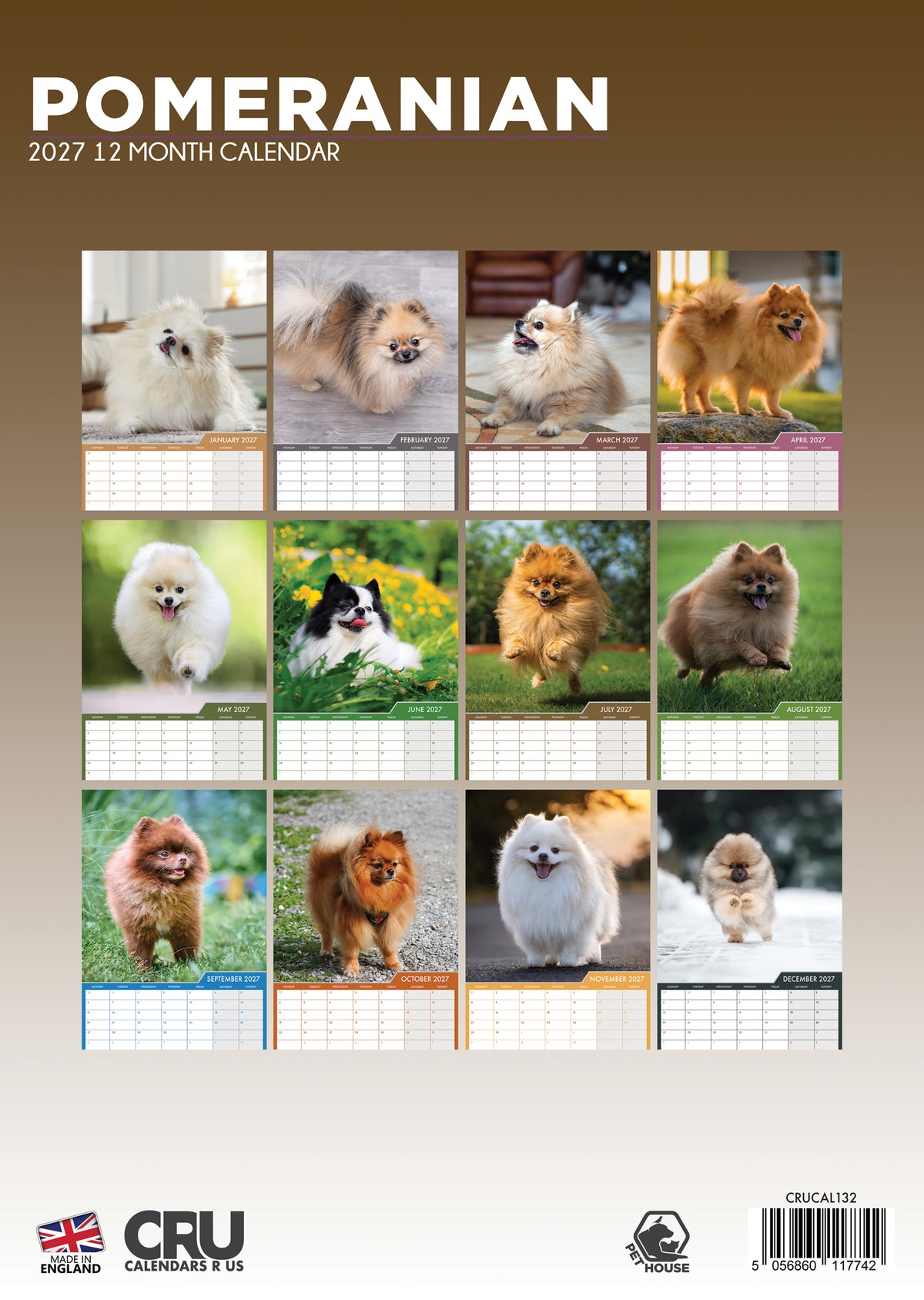 Pomeranian Calendar 2027 – A Year of Fluff and Fun
